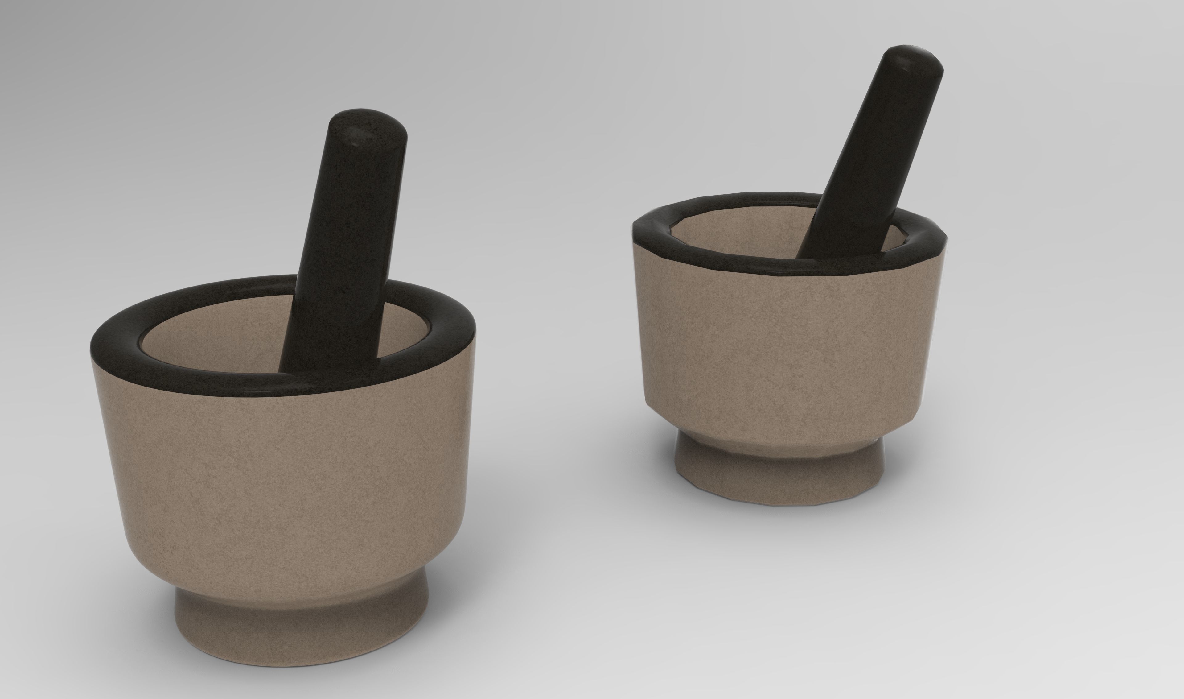 Mortar and Pestle Low-poly 3D model_14