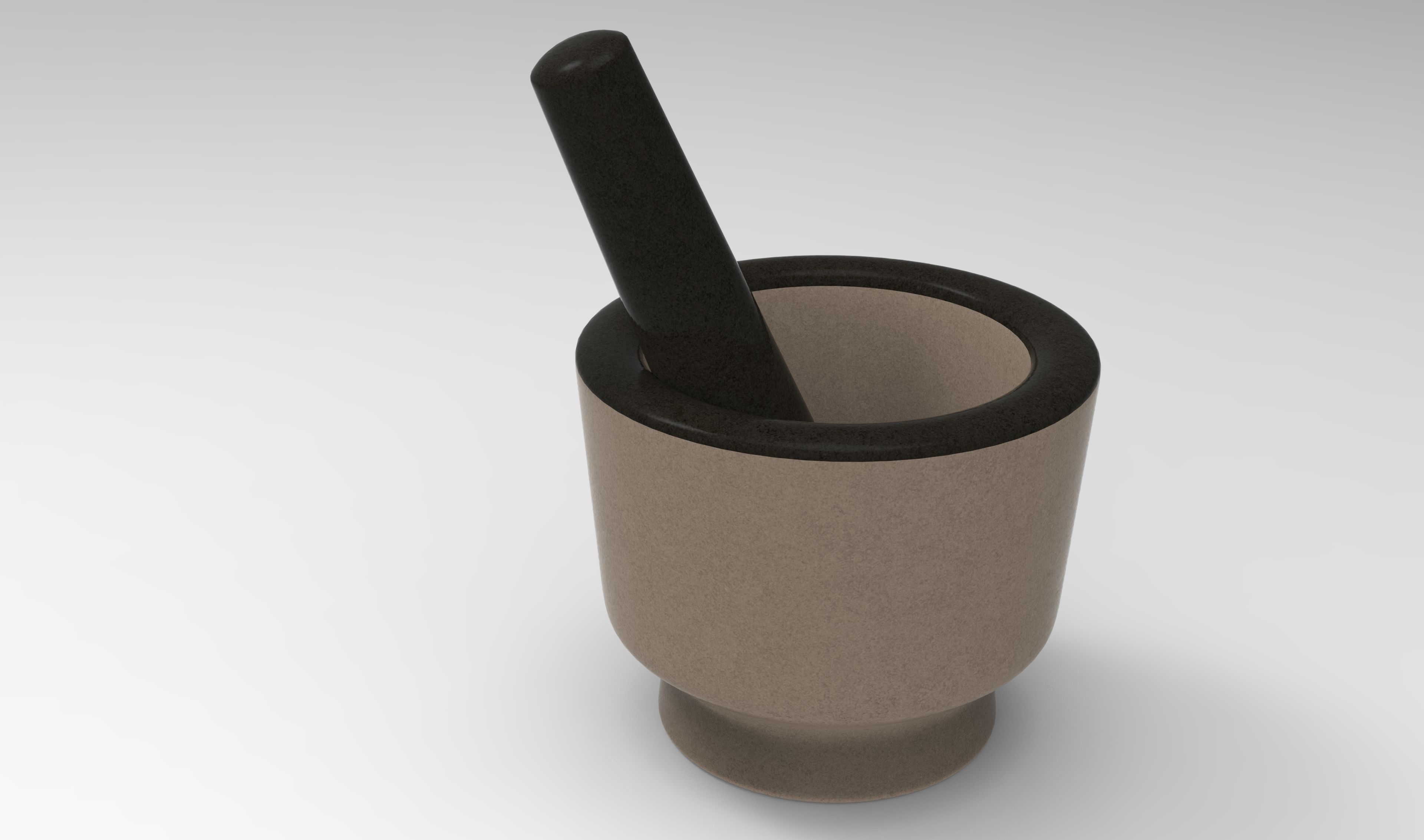Mortar and Pestle Low-poly 3D model_2