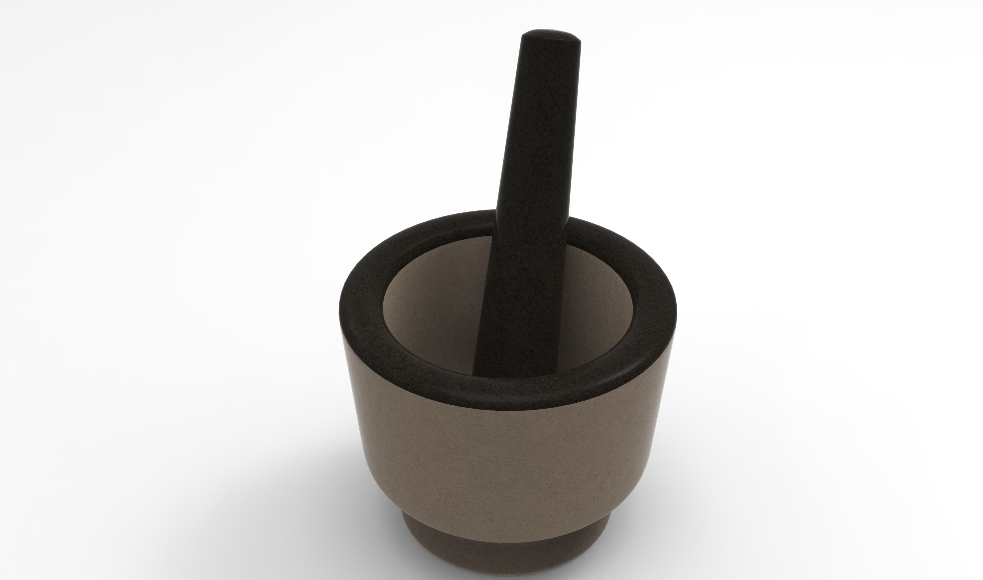 Mortar and Pestle Low-poly 3D model_1