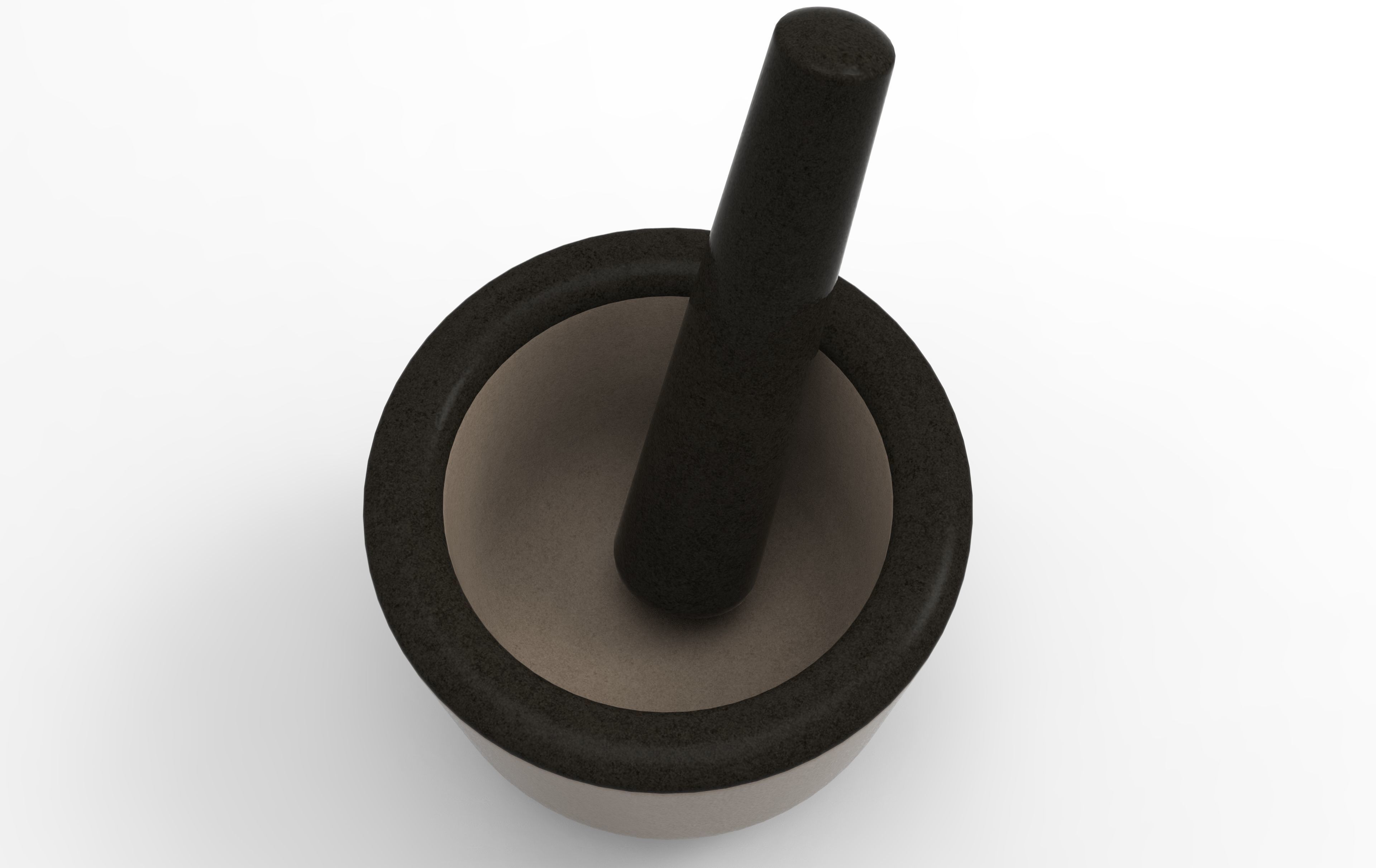 Mortar and Pestle Low-poly 3D model_7