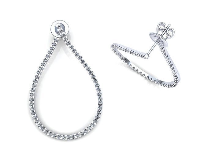 Diamond Drop Earrings Diamonds 3D print model