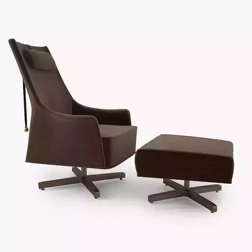 Giorgetti Mobius Swivel Wing Chair