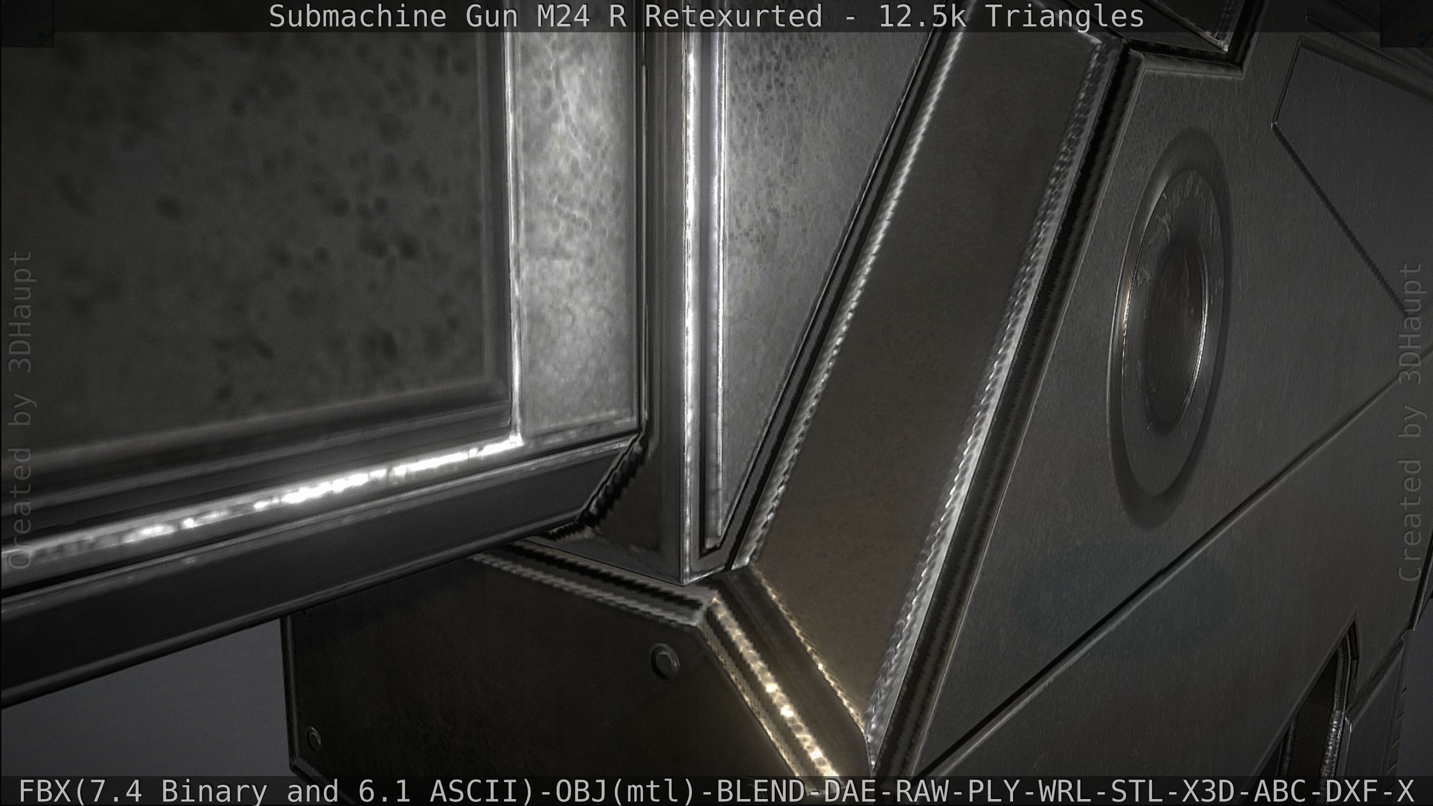 Submachine Gun M24 R Retexurted Low-poly 3D model_140