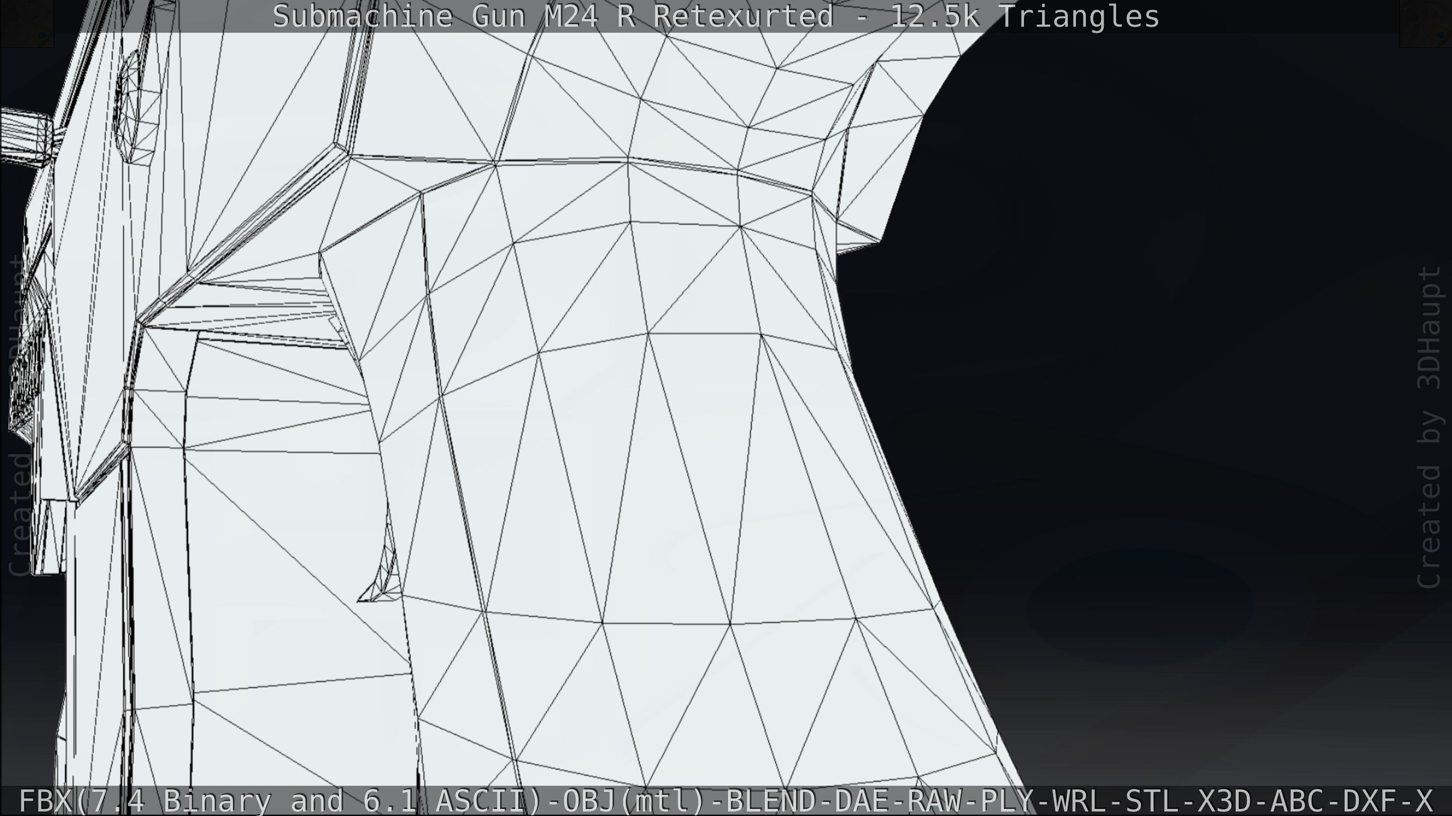 Submachine Gun M24 R Retexurted Low-poly 3D model_223