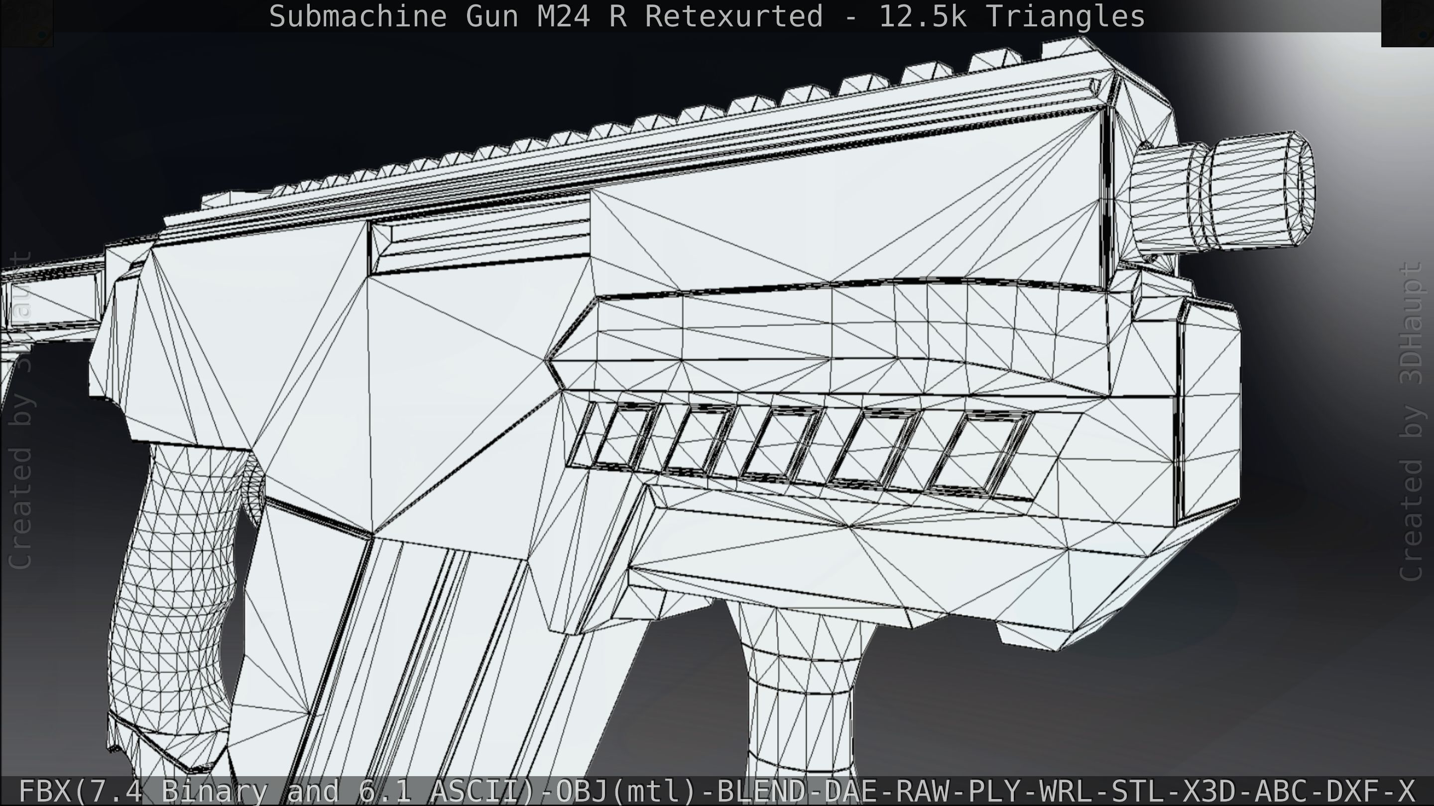 Submachine Gun M24 R Retexurted Low-poly 3D model_202