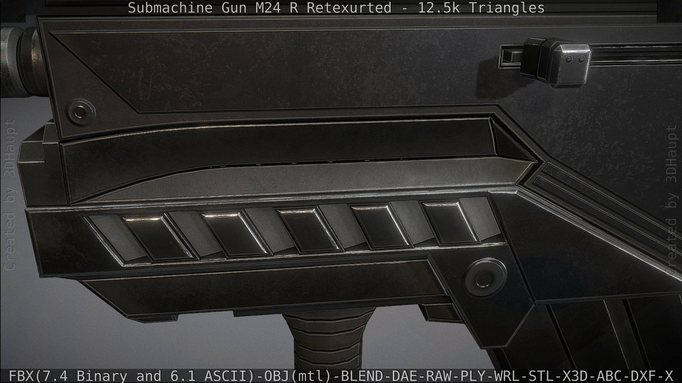 Submachine Gun M24 R Retexurted Low-poly 3D model_75