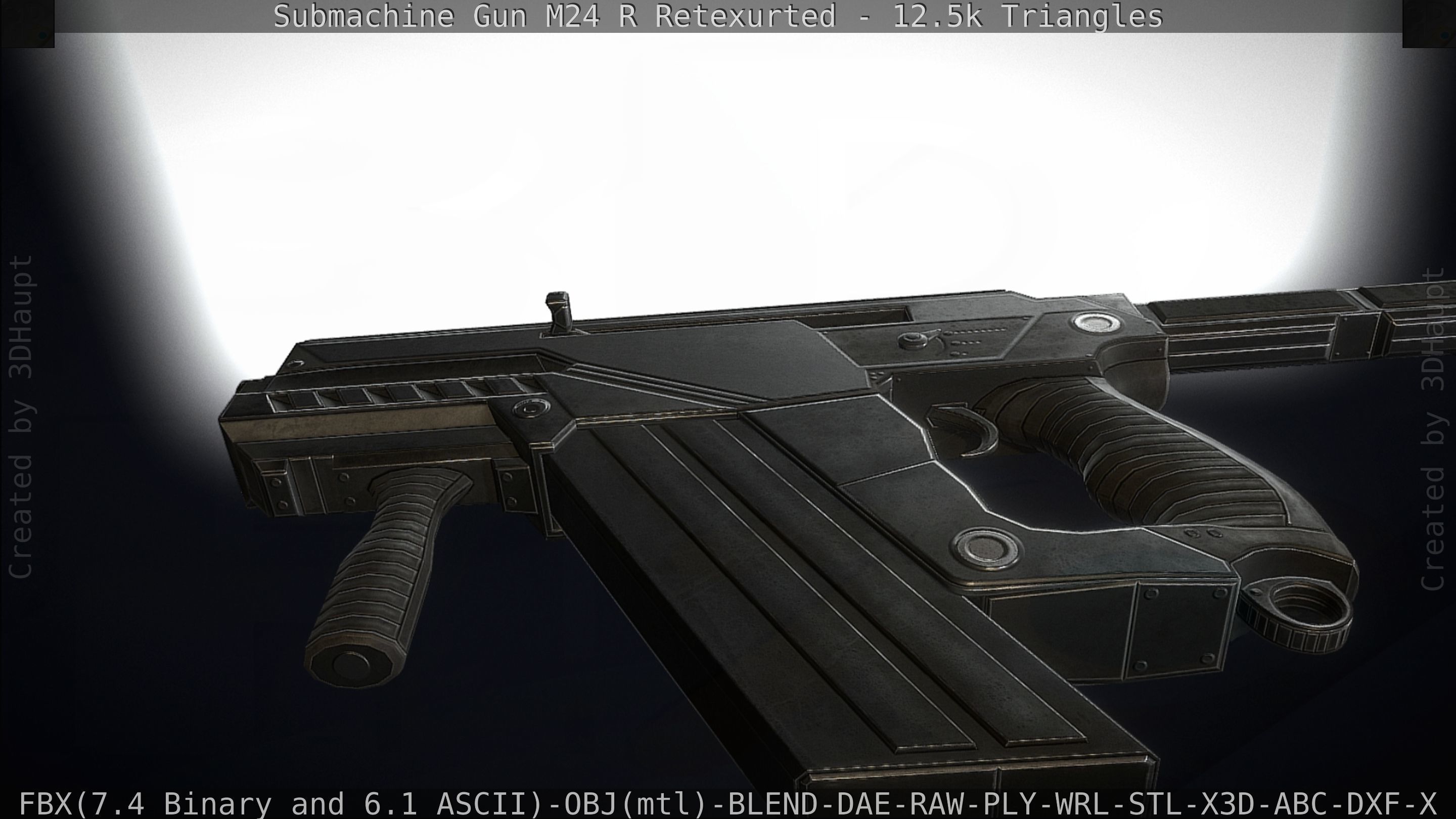 Submachine Gun M24 R Retexurted Low-poly 3D model_159