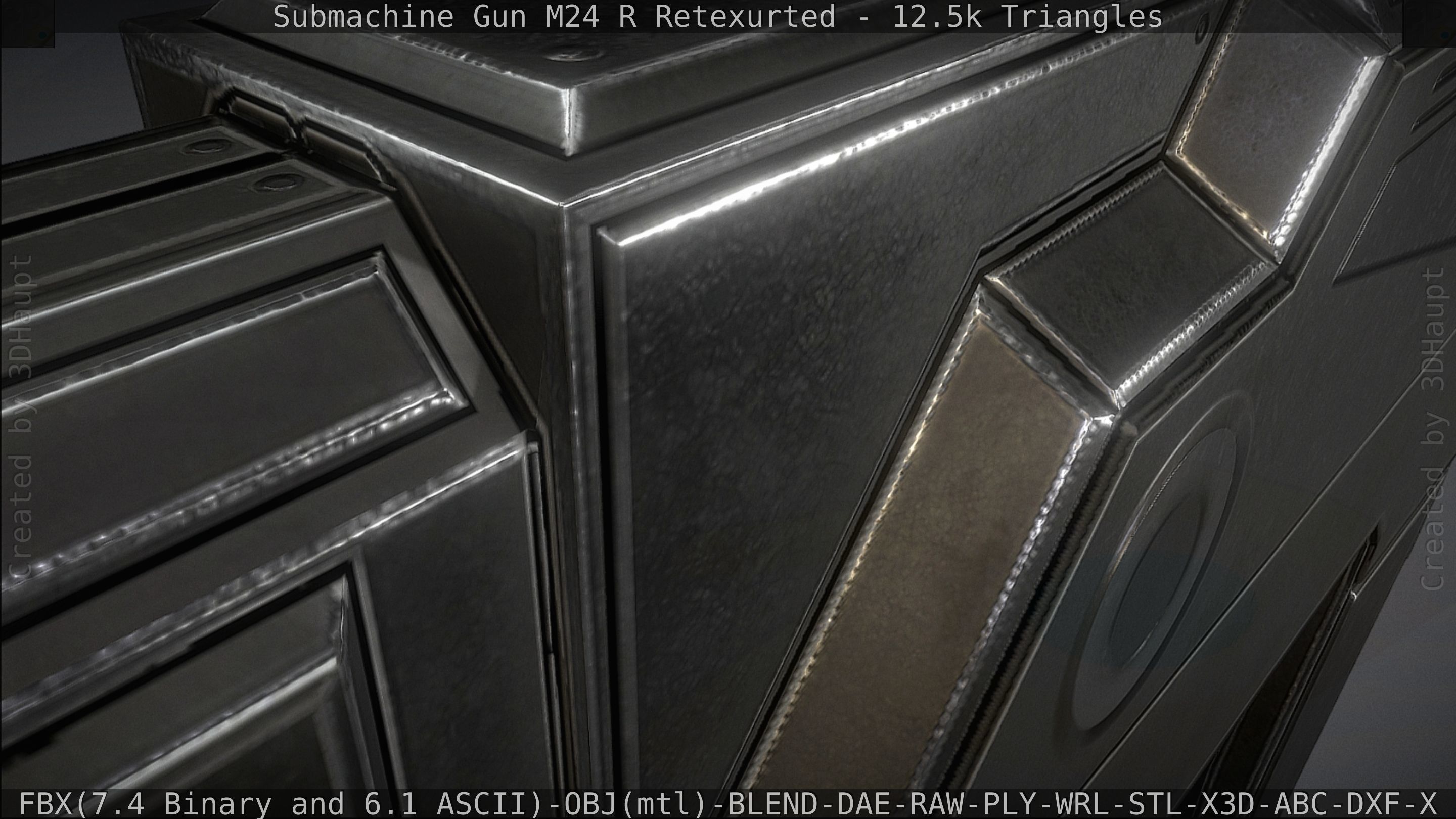 Submachine Gun M24 R Retexurted Low-poly 3D model_141