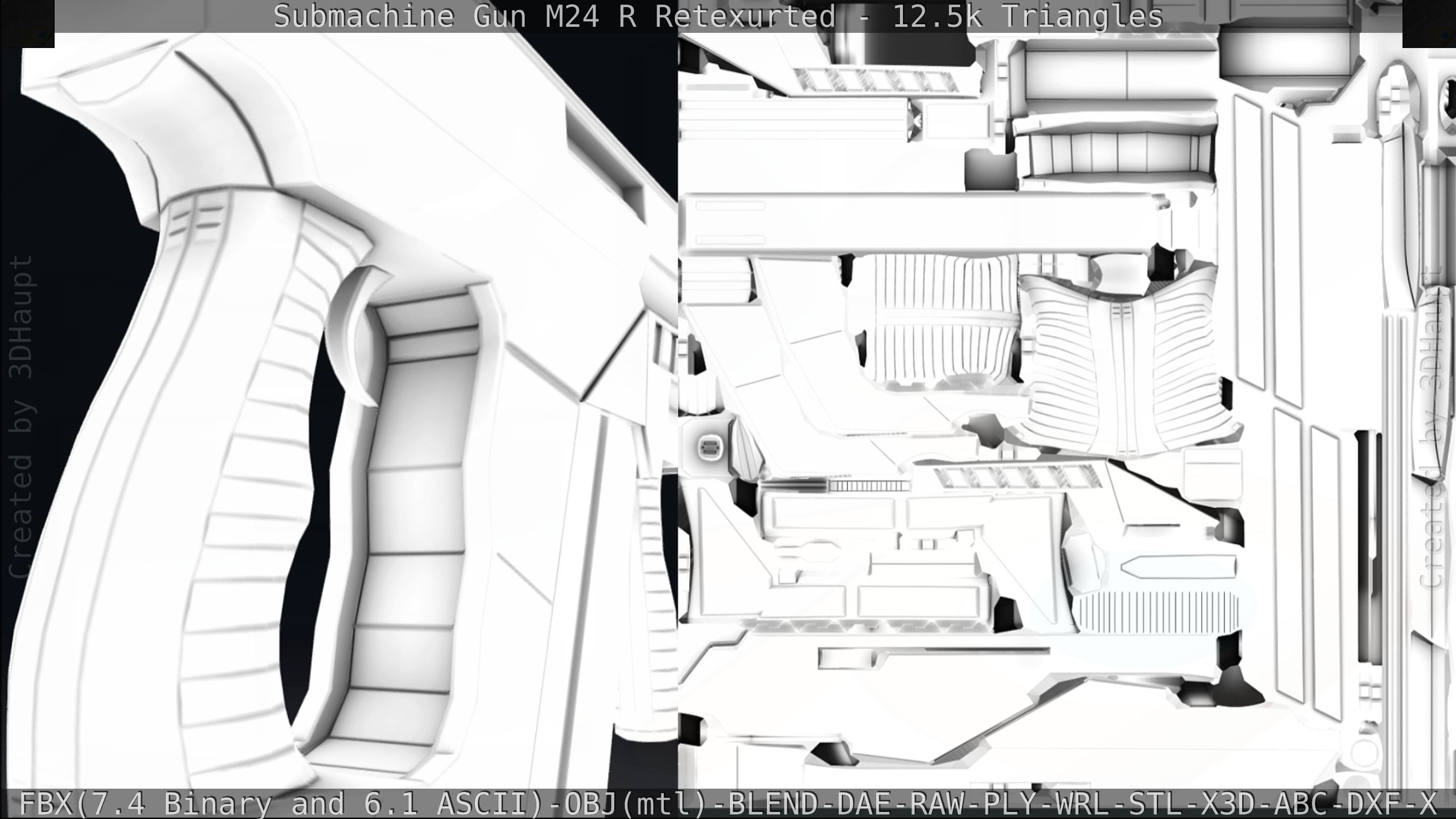 Submachine Gun M24 R Retexurted Low-poly 3D model_338