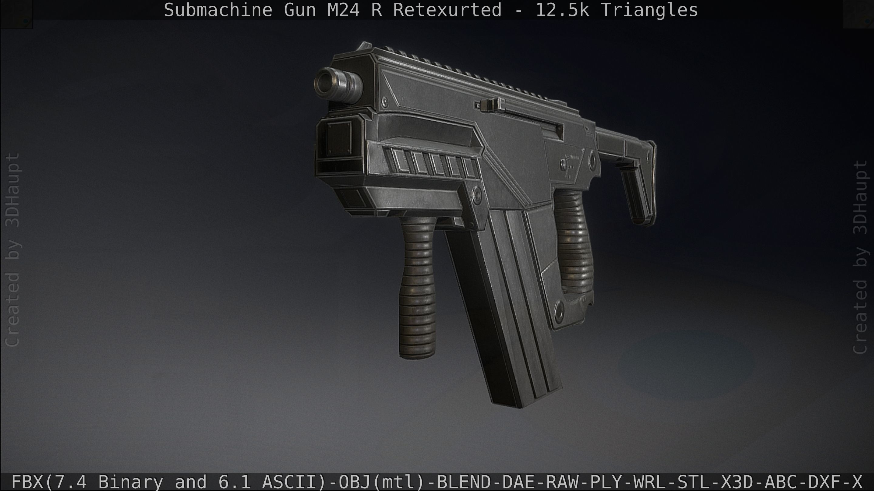 Submachine Gun M24 R Retexurted Low-poly 3D model_41