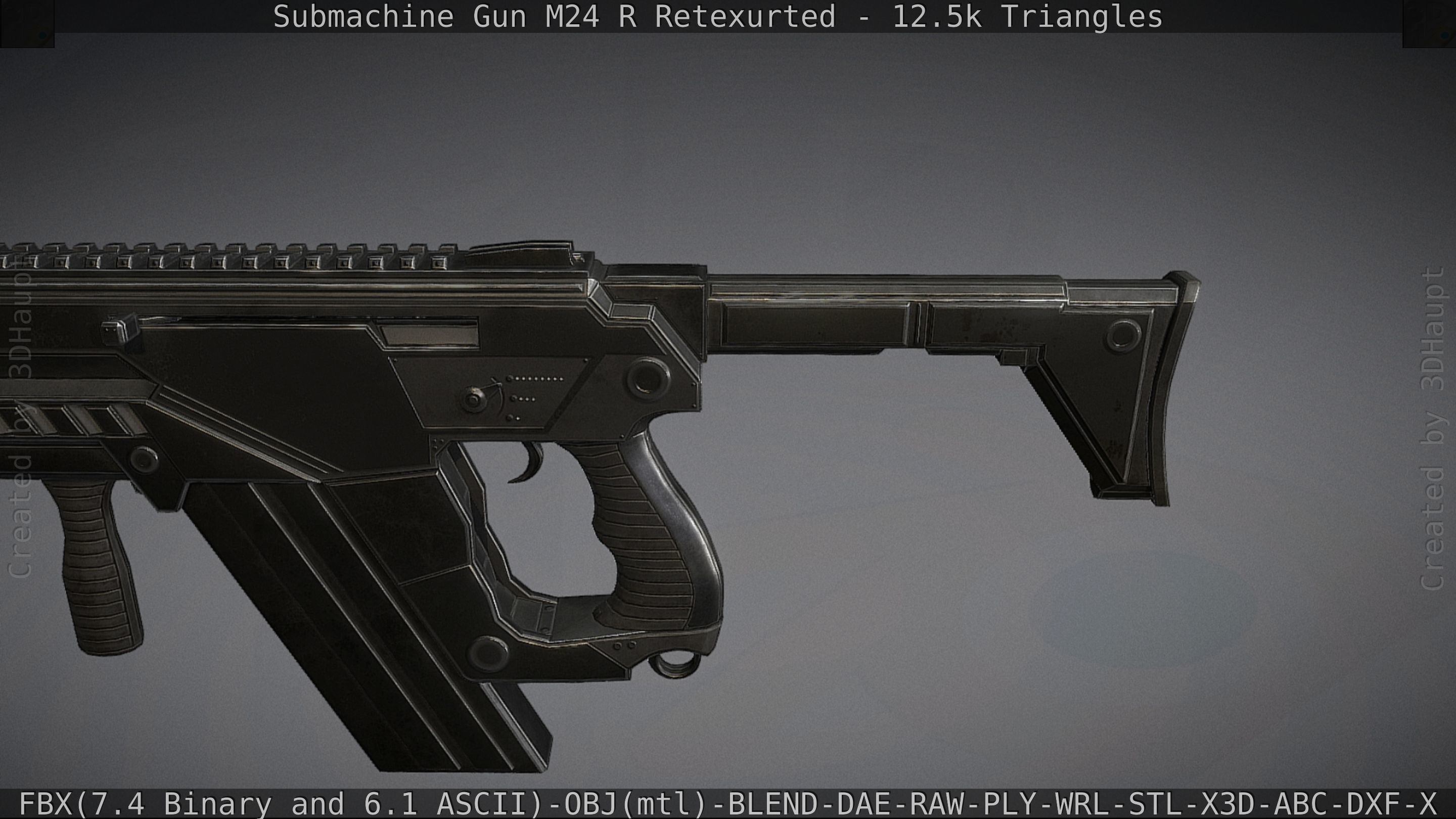 Submachine Gun M24 R Retexurted Low-poly 3D model_36