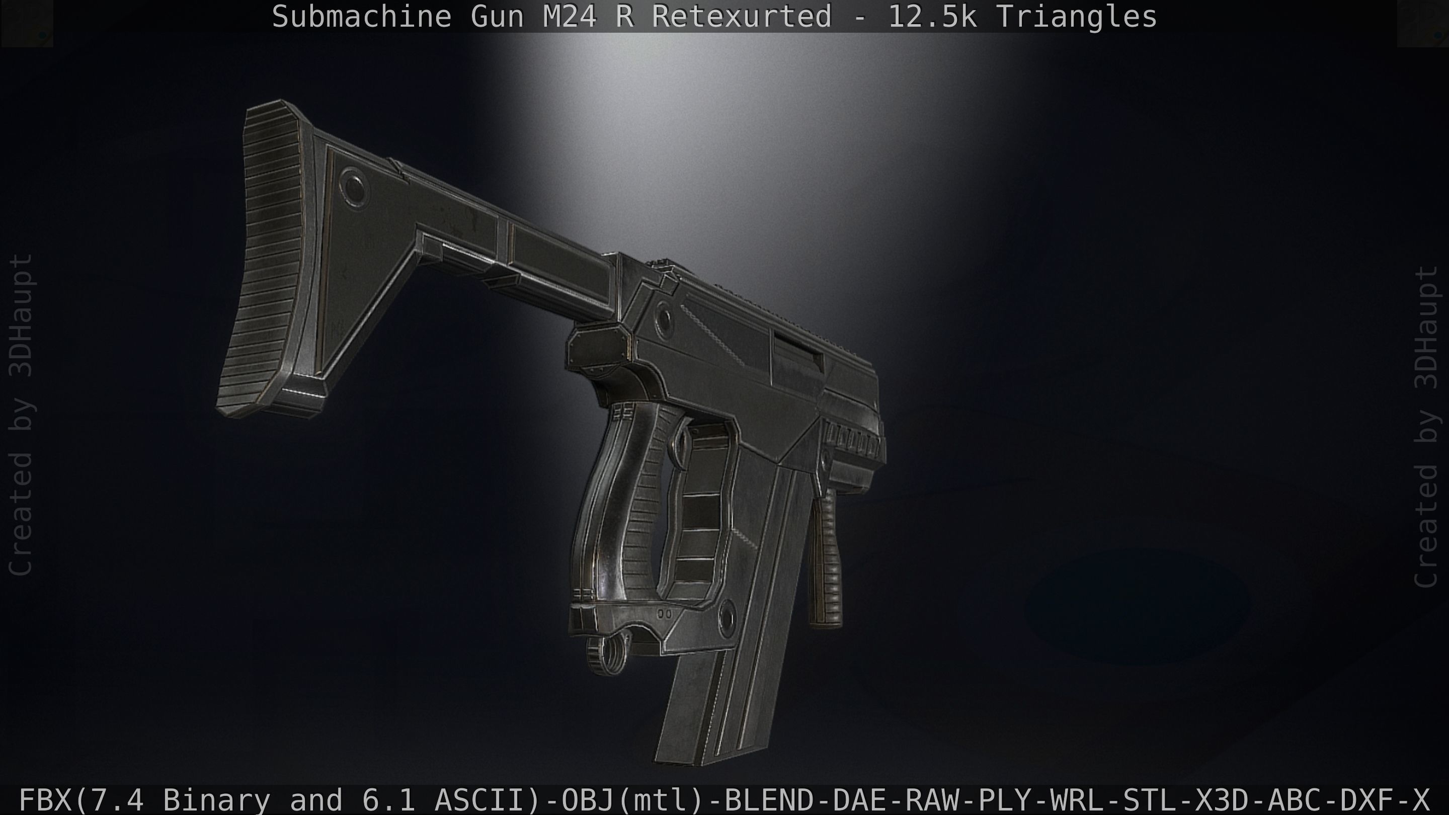 Submachine Gun M24 R Retexurted Low-poly 3D model_28