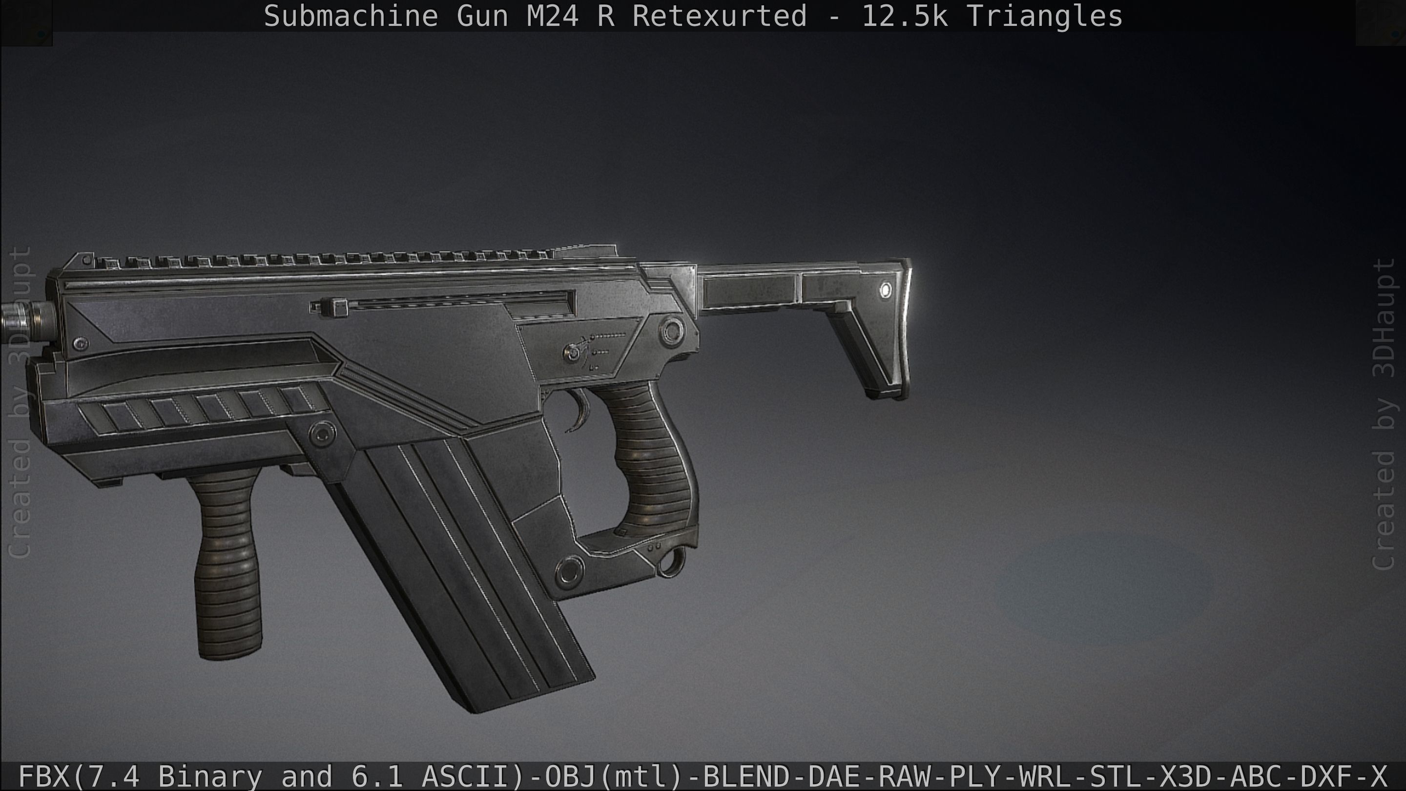 Submachine Gun M24 R Retexurted Low-poly 3D model_128