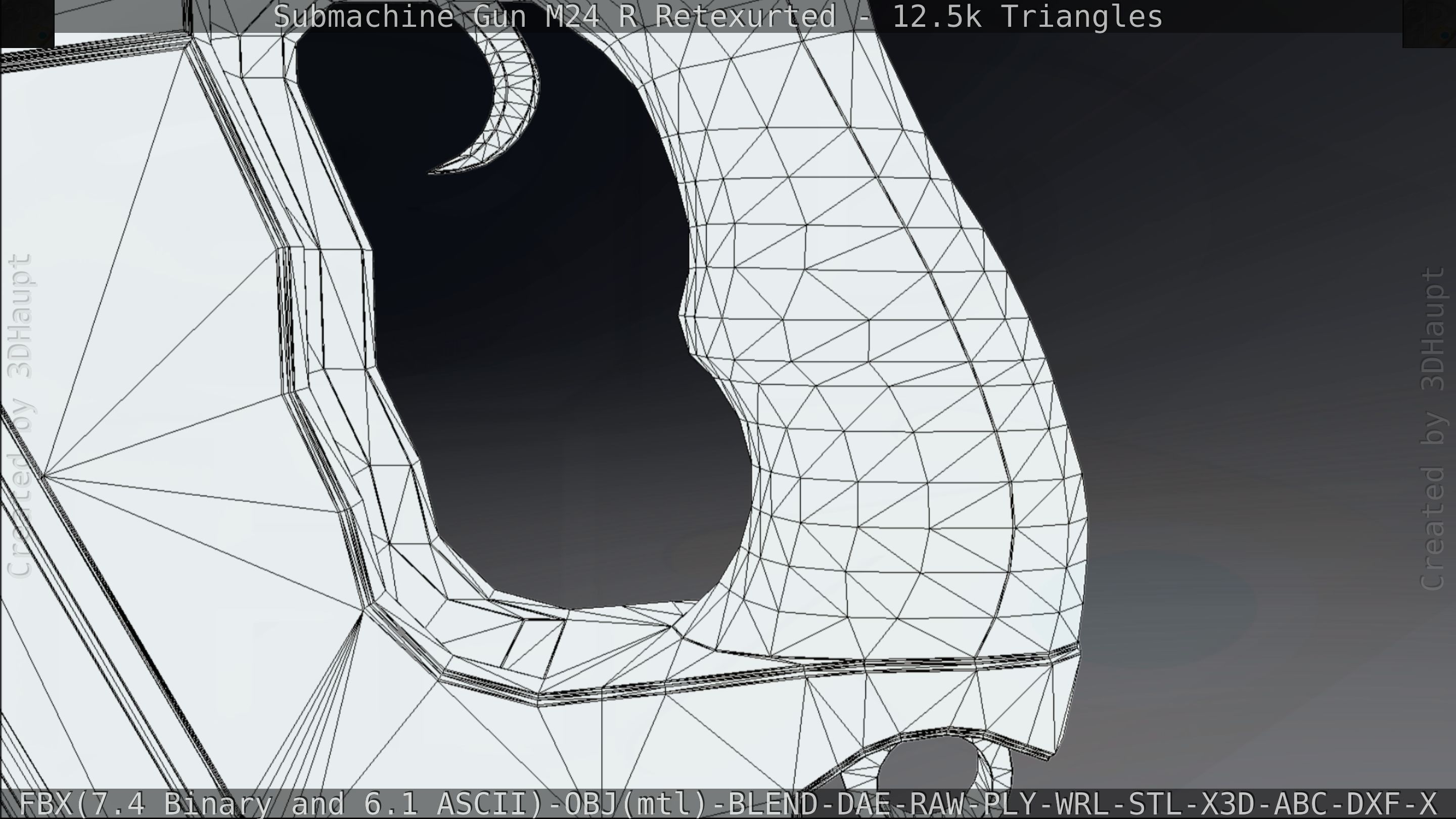 Submachine Gun M24 R Retexurted Low-poly 3D model_217