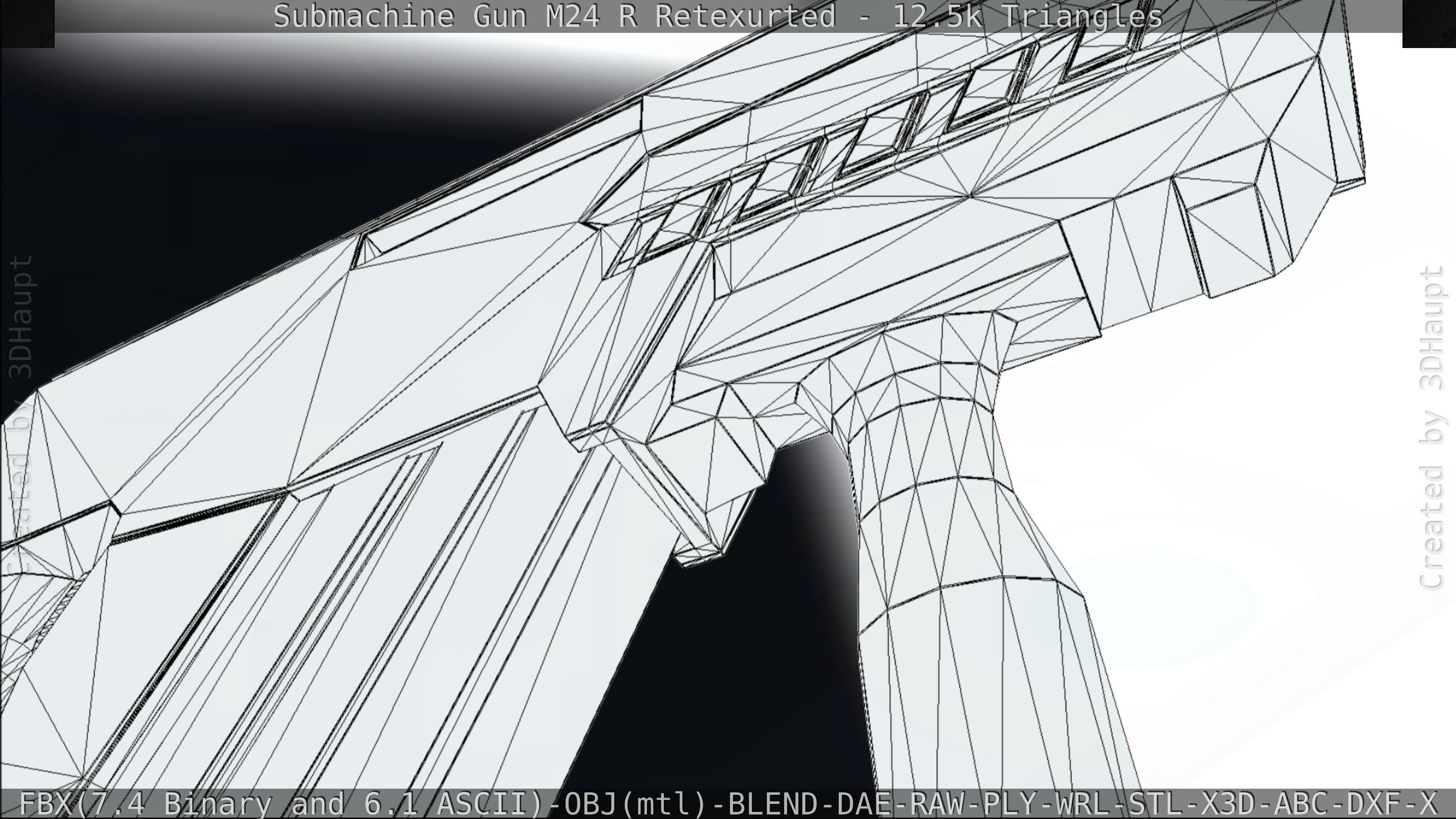 Submachine Gun M24 R Retexurted Low-poly 3D model_205