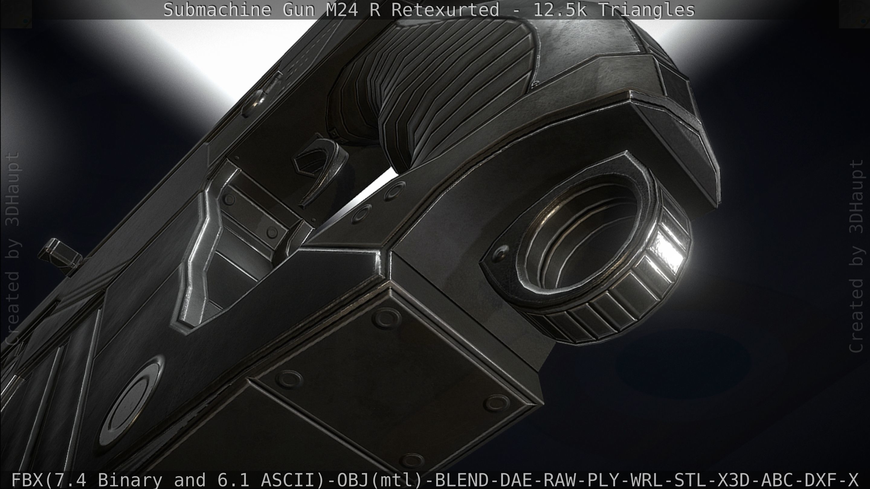 Submachine Gun M24 R Retexurted Low-poly 3D model_93