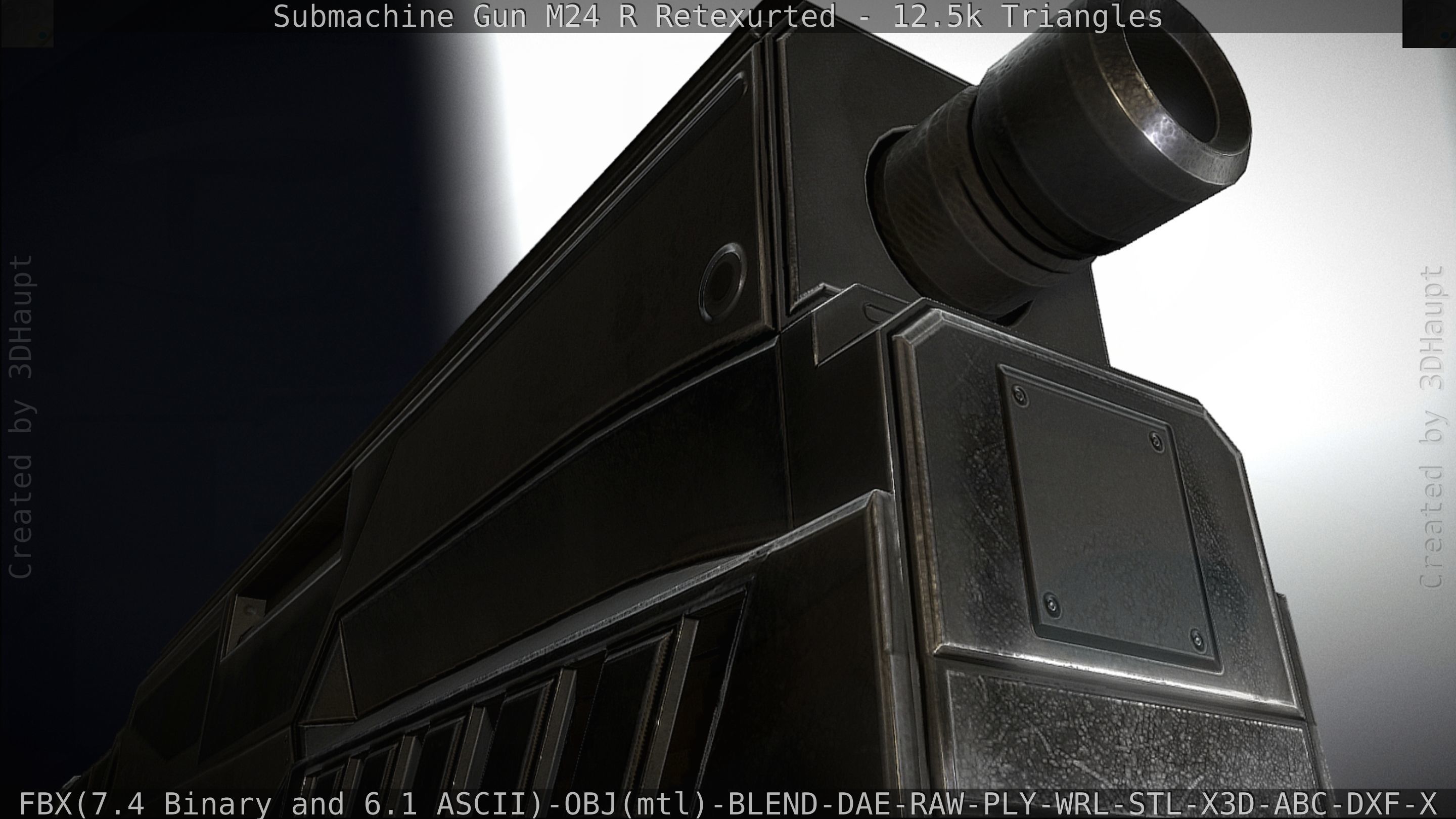 Submachine Gun M24 R Retexurted Low-poly 3D model_62