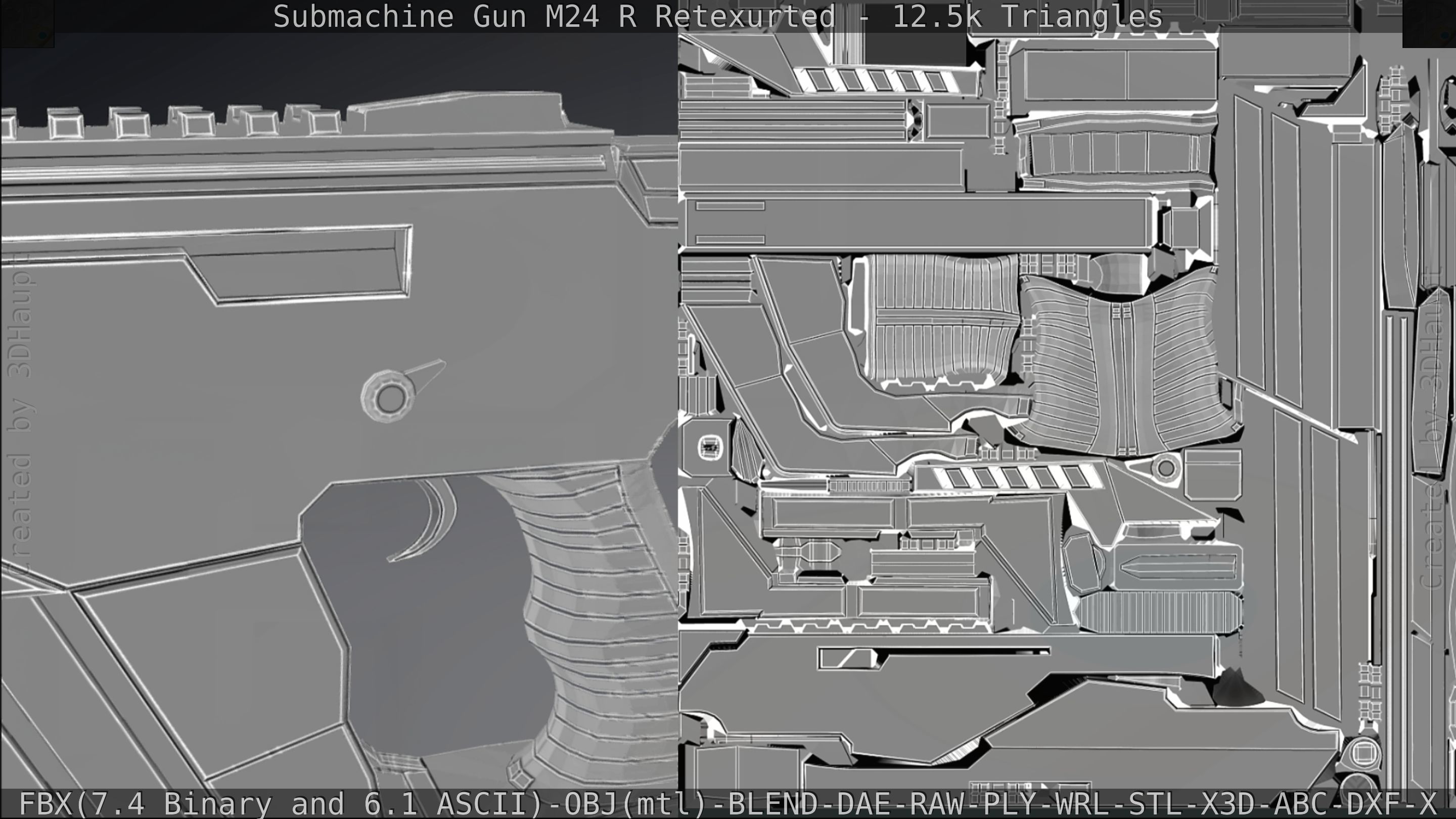 Submachine Gun M24 R Retexurted Low-poly 3D model_375