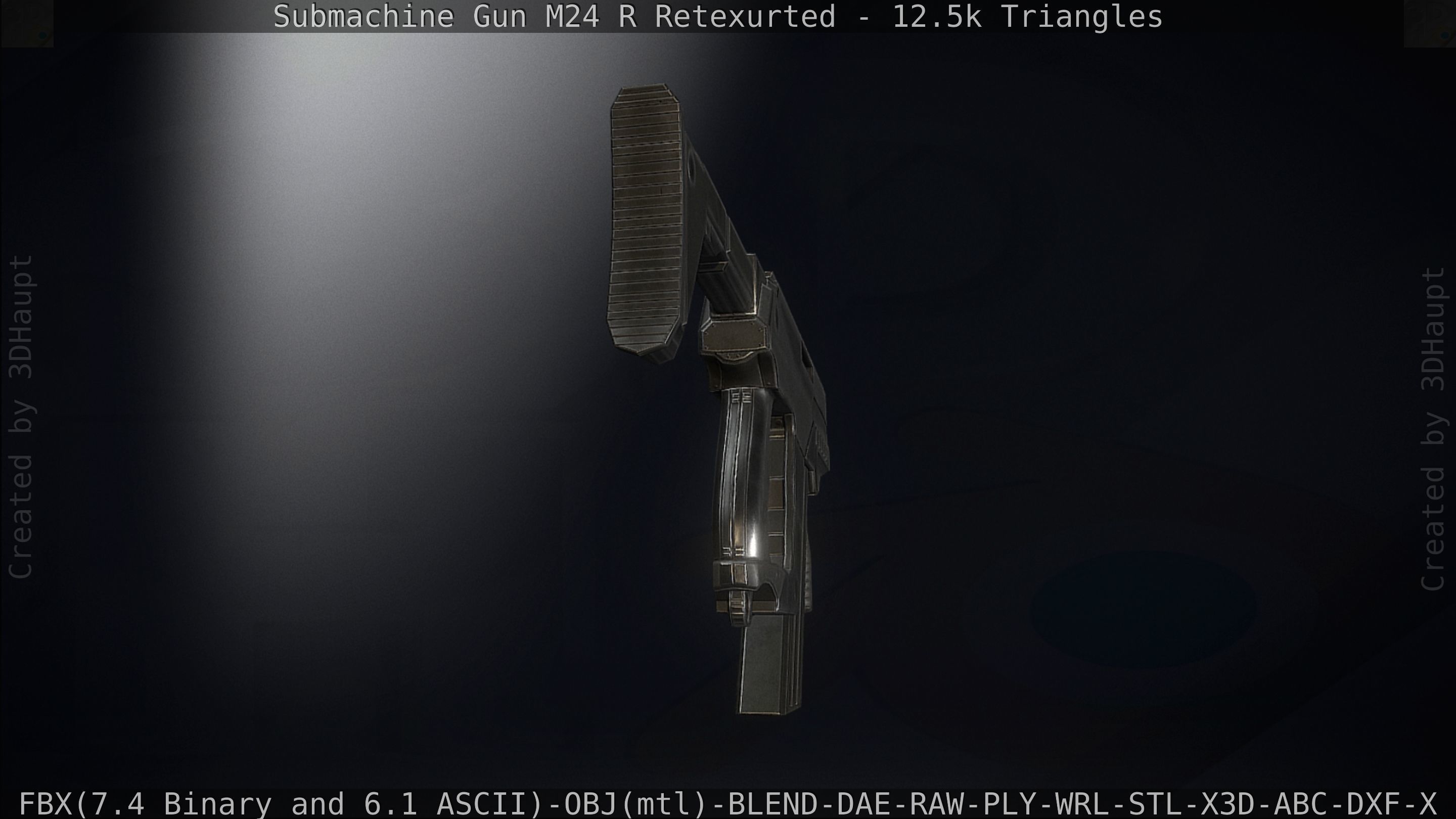 Submachine Gun M24 R Retexurted Low-poly 3D model_122