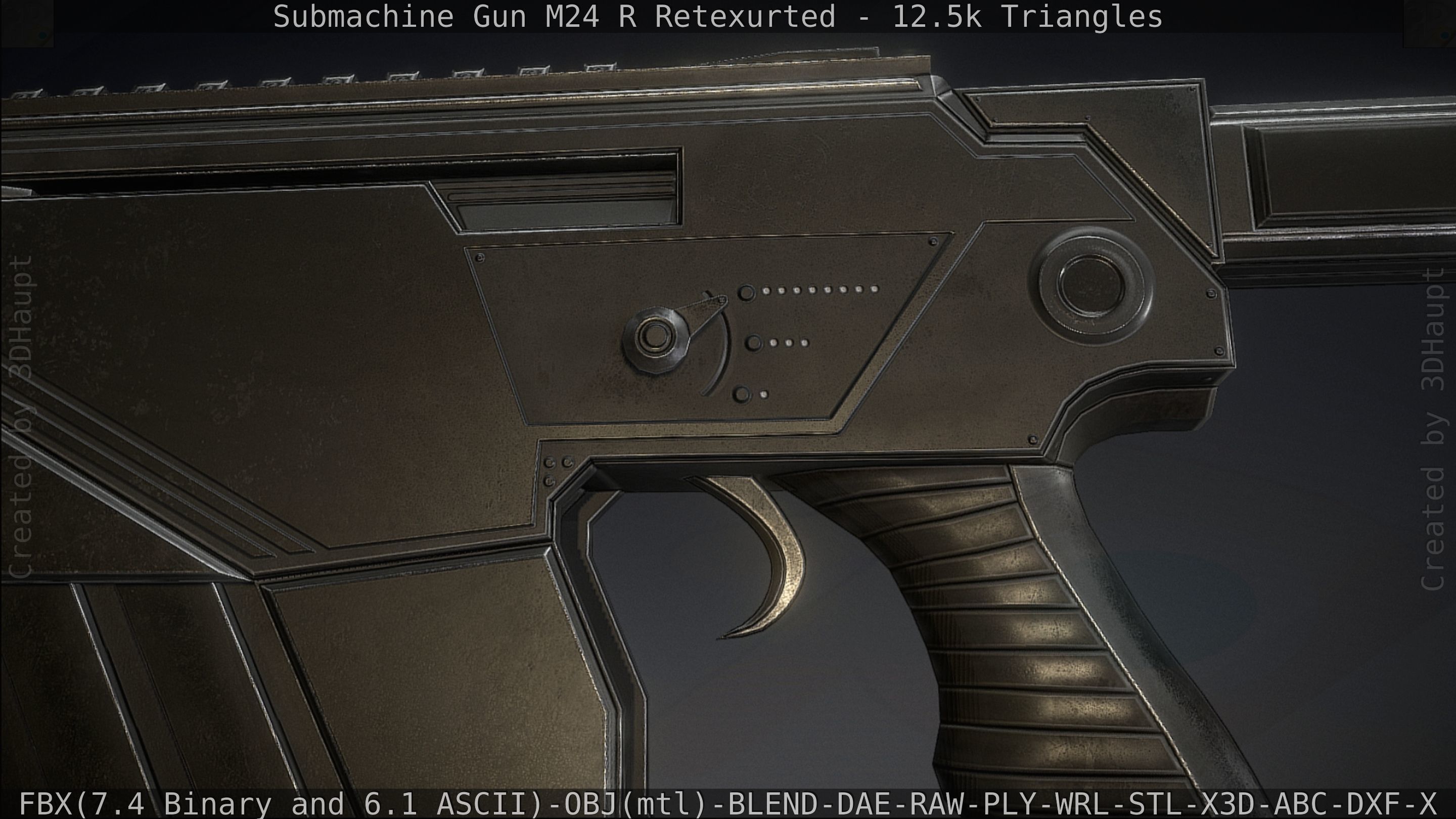 Submachine Gun M24 R Retexurted Low-poly 3D model_87