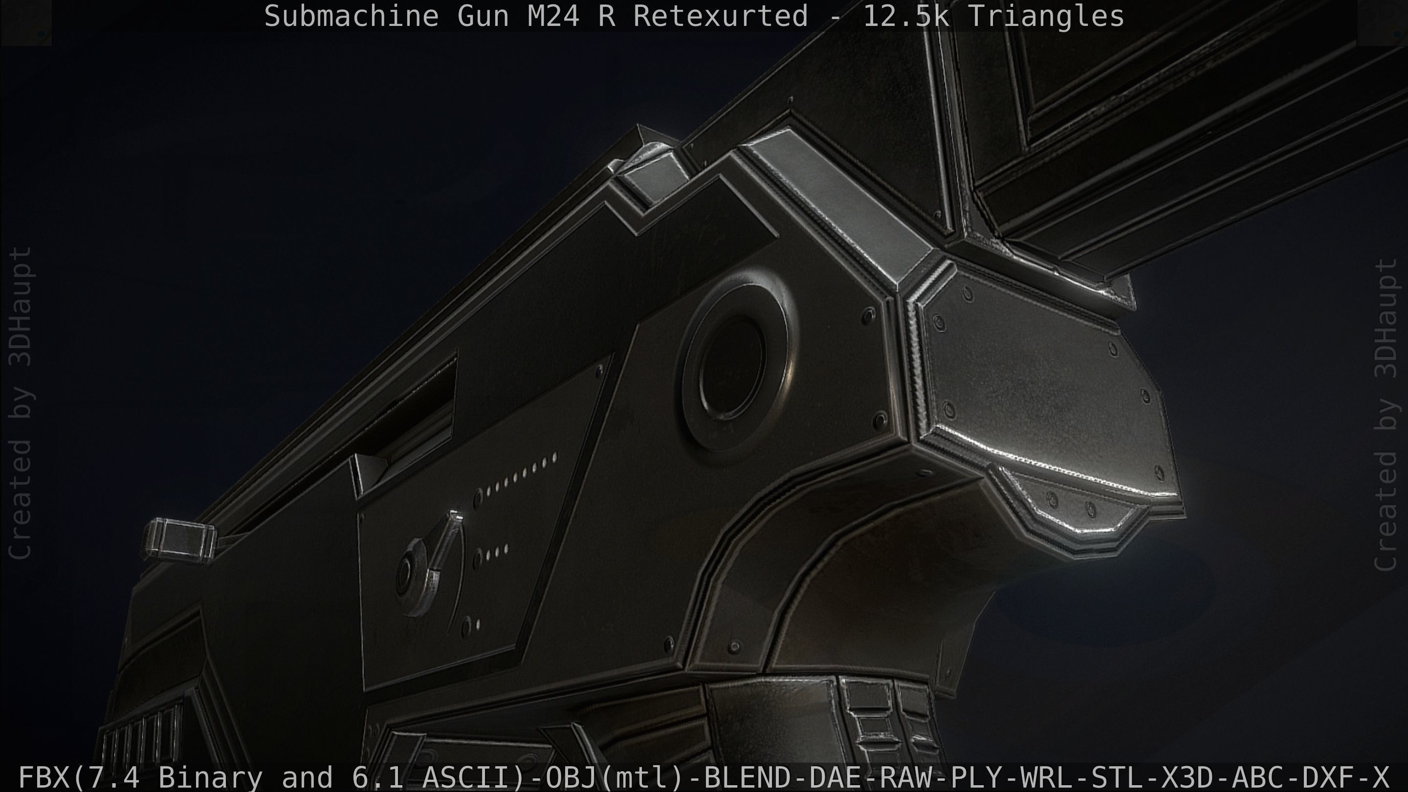 Submachine Gun M24 R Retexurted Low-poly 3D model_134