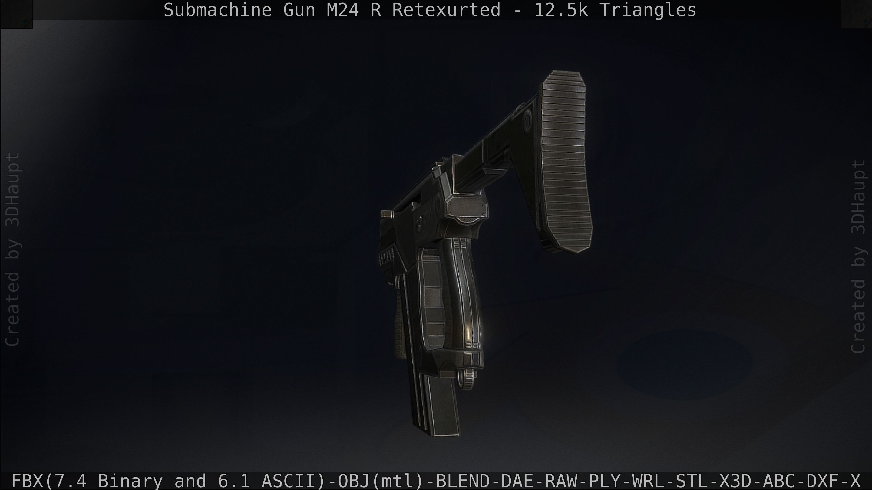Submachine Gun M24 R Retexurted Low-poly 3D model_124
