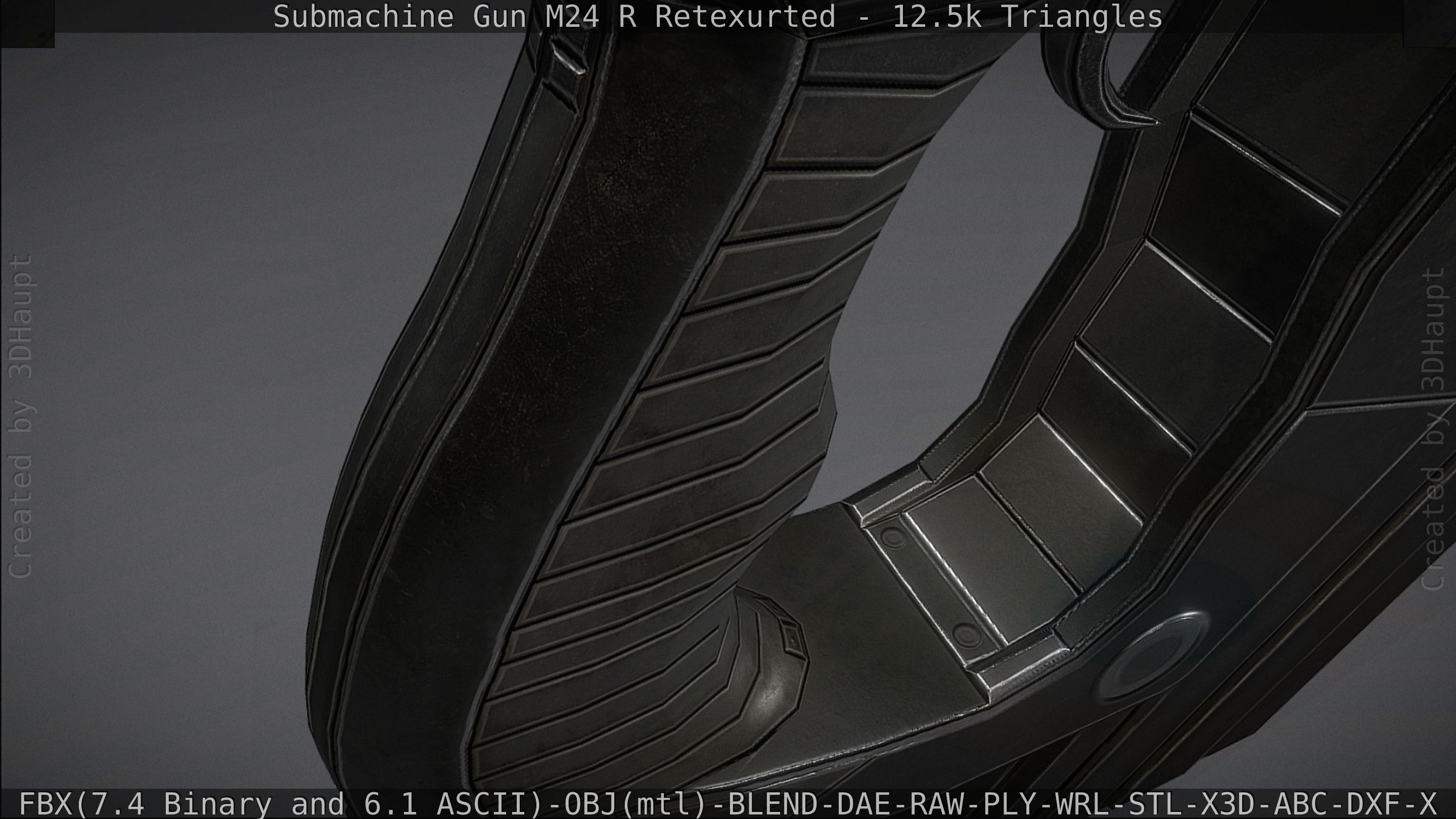 Submachine Gun M24 R Retexurted Low-poly 3D model_107