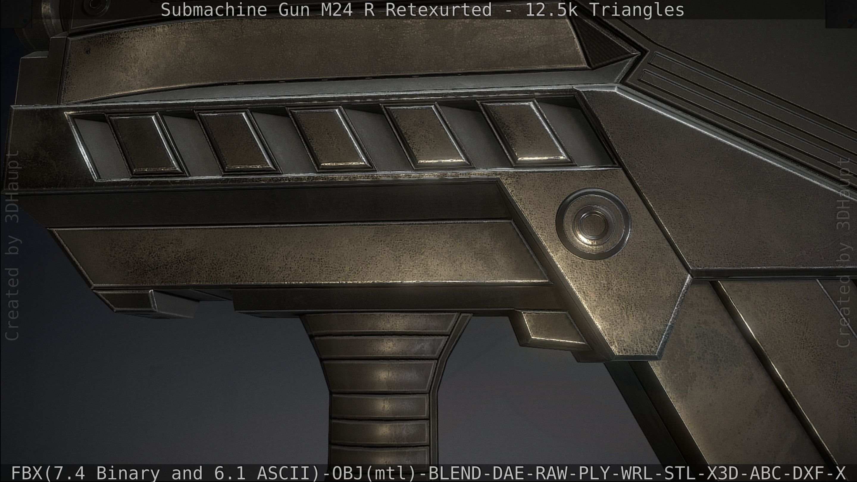 Submachine Gun M24 R Retexurted Low-poly 3D model_431
