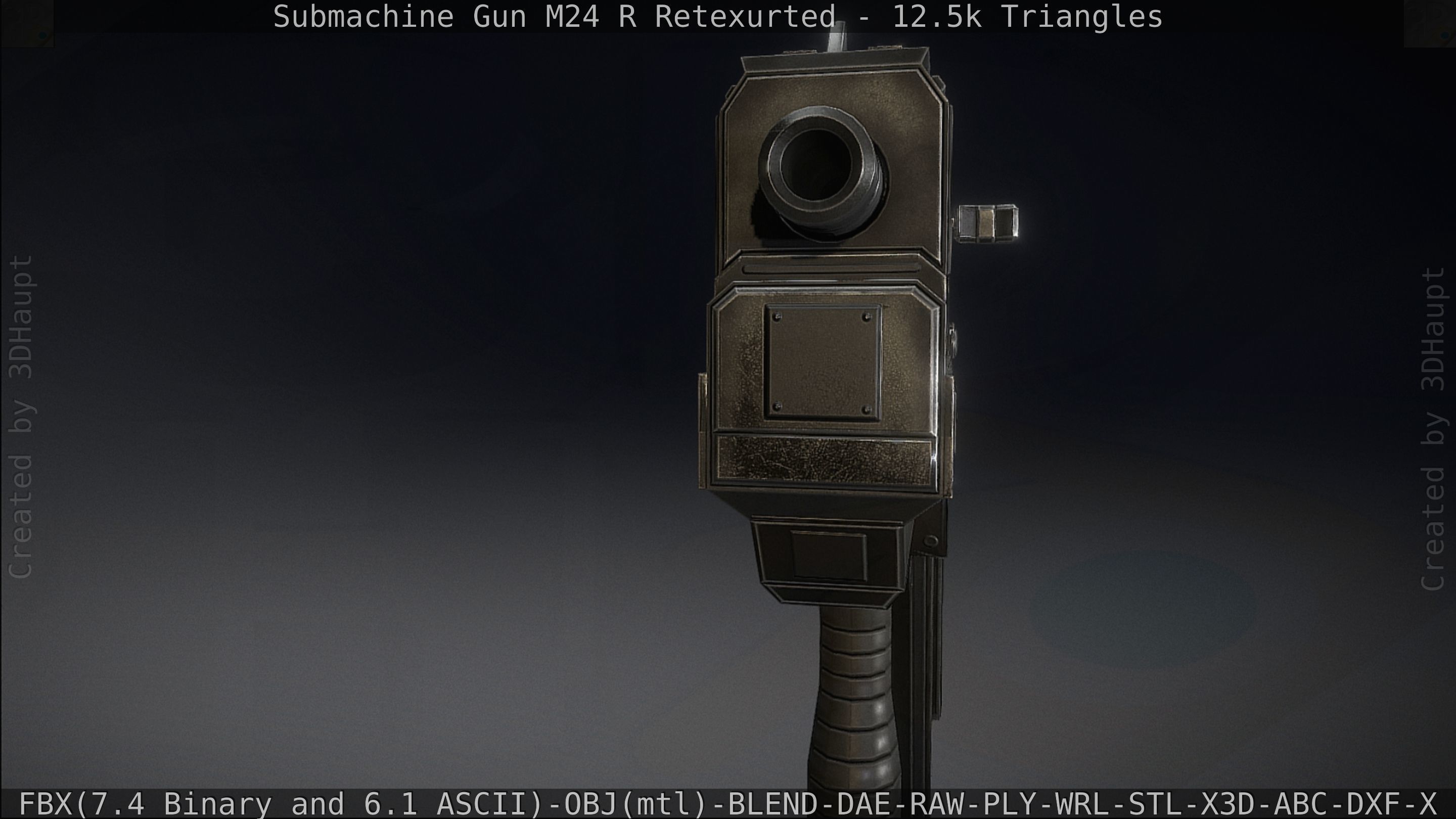 Submachine Gun M24 R Retexurted Low-poly 3D model_42