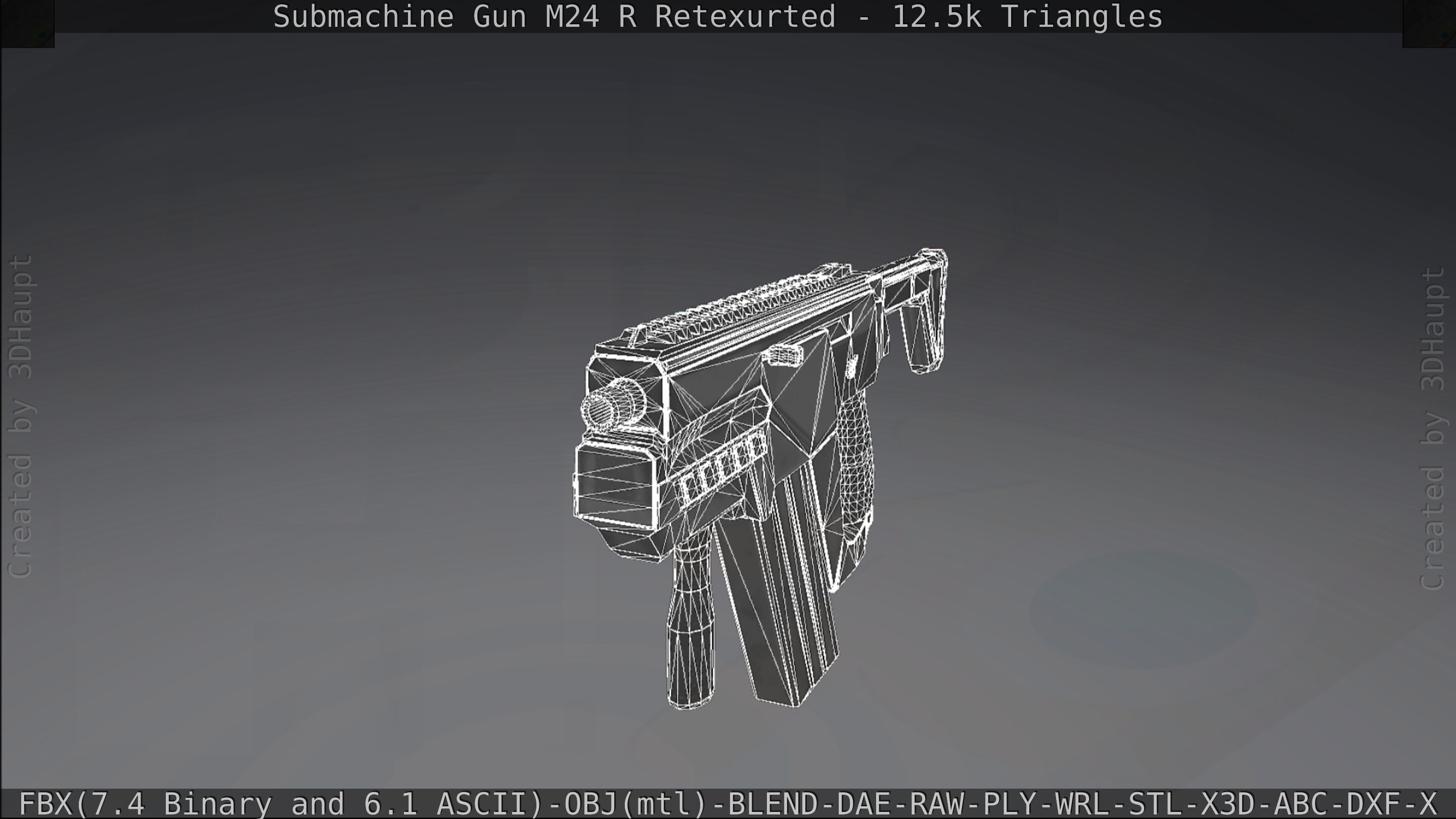 Submachine Gun M24 R Retexurted Low-poly 3D model_391