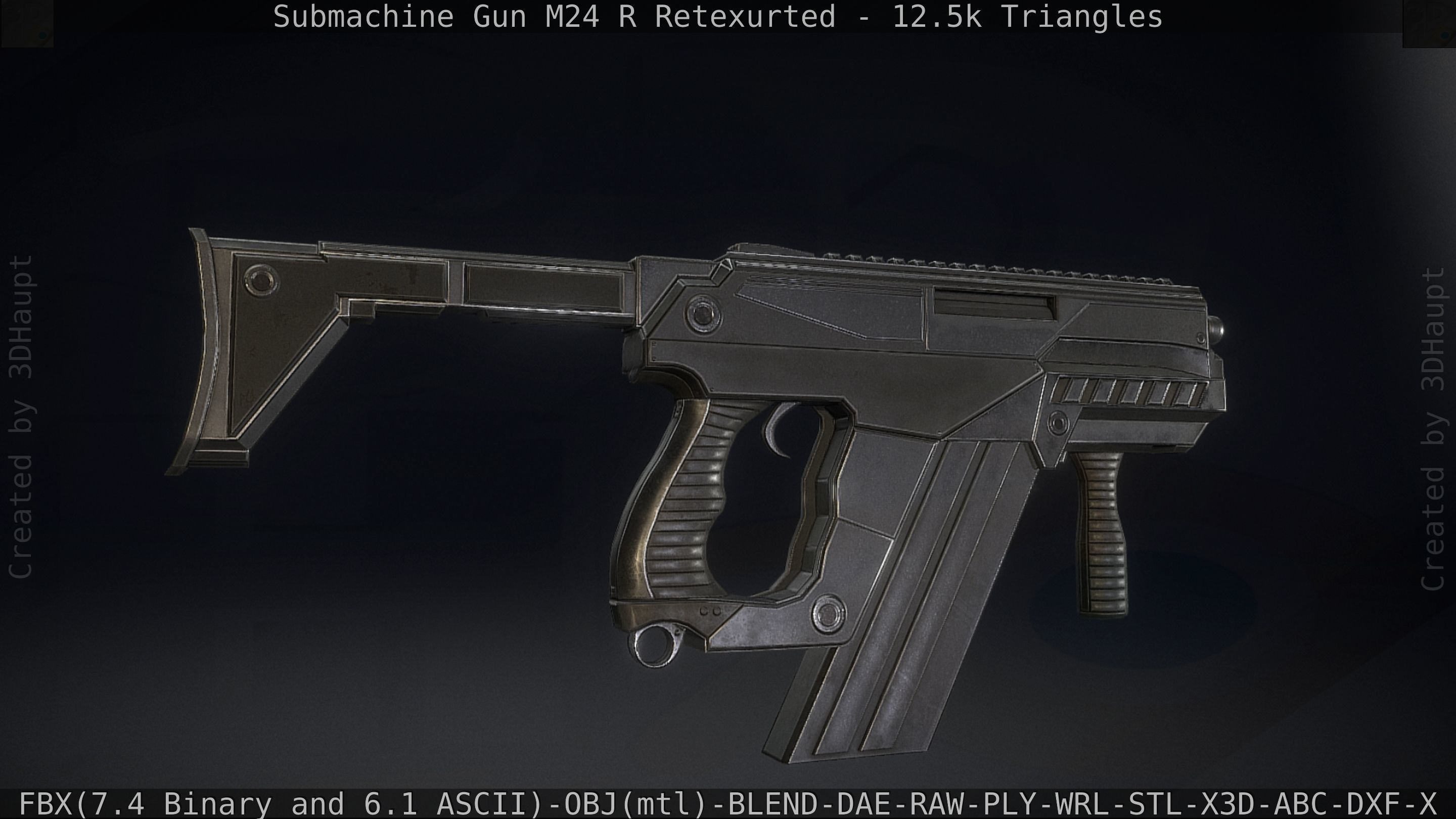 Submachine Gun M24 R Retexurted Low-poly 3D model_26