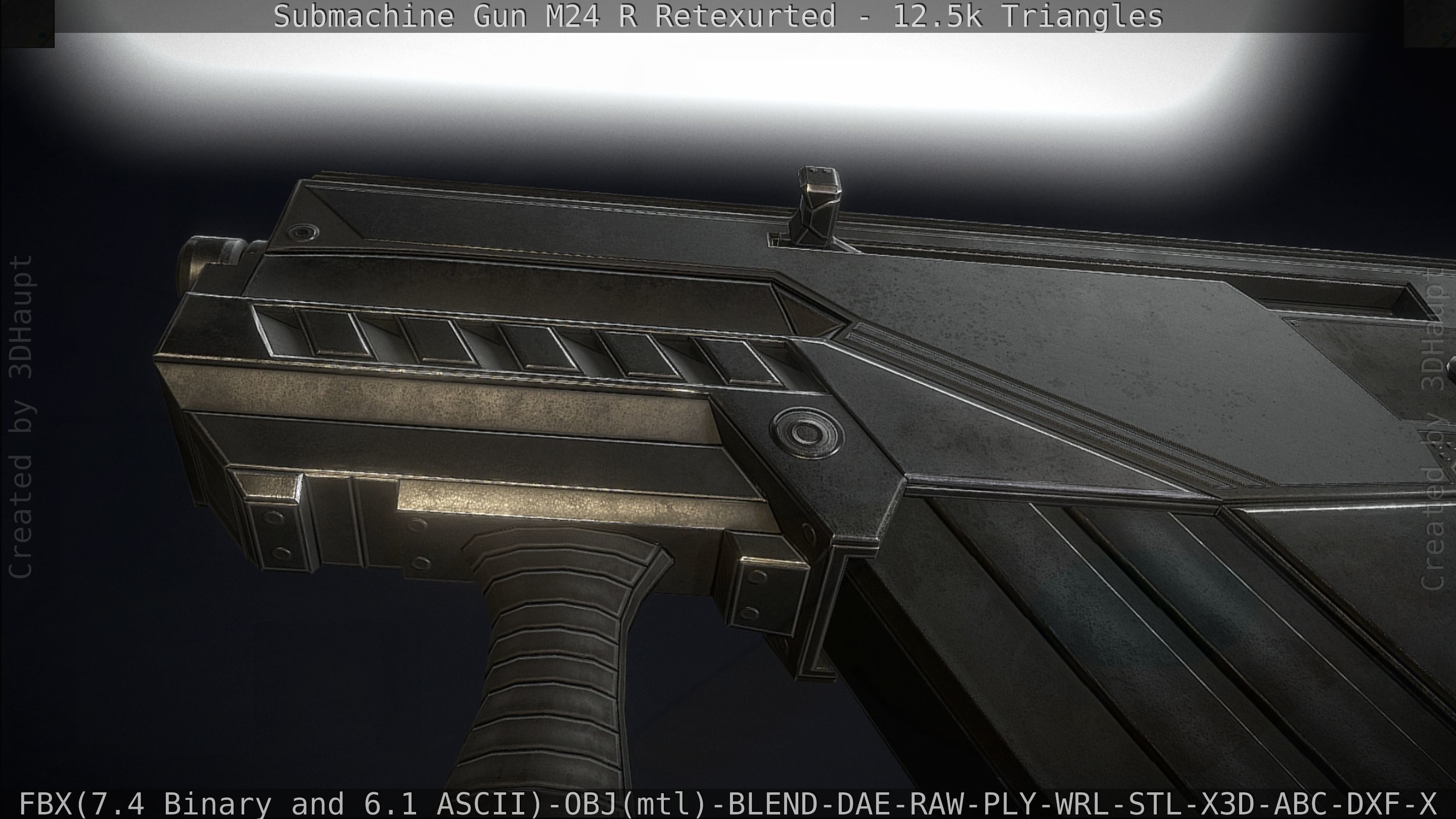 Submachine Gun M24 R Retexurted Low-poly 3D model_69