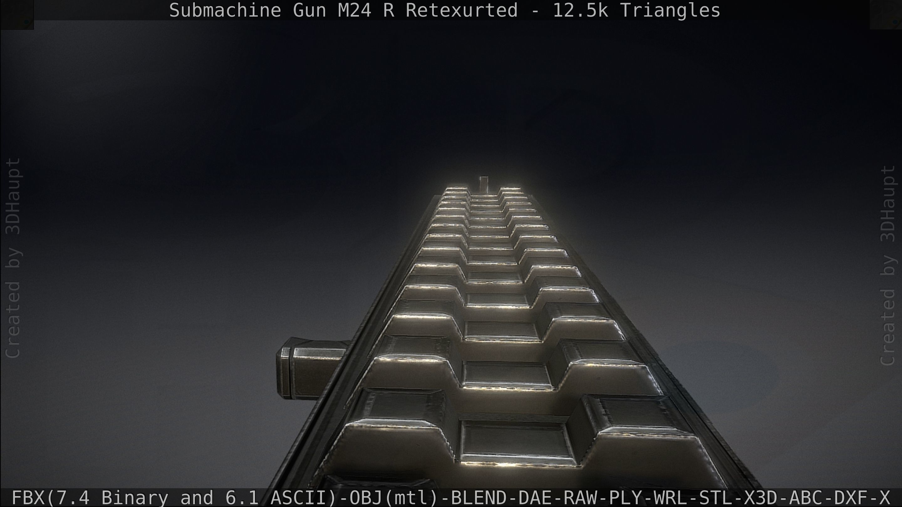 Submachine Gun M24 R Retexurted Low-poly 3D model_56