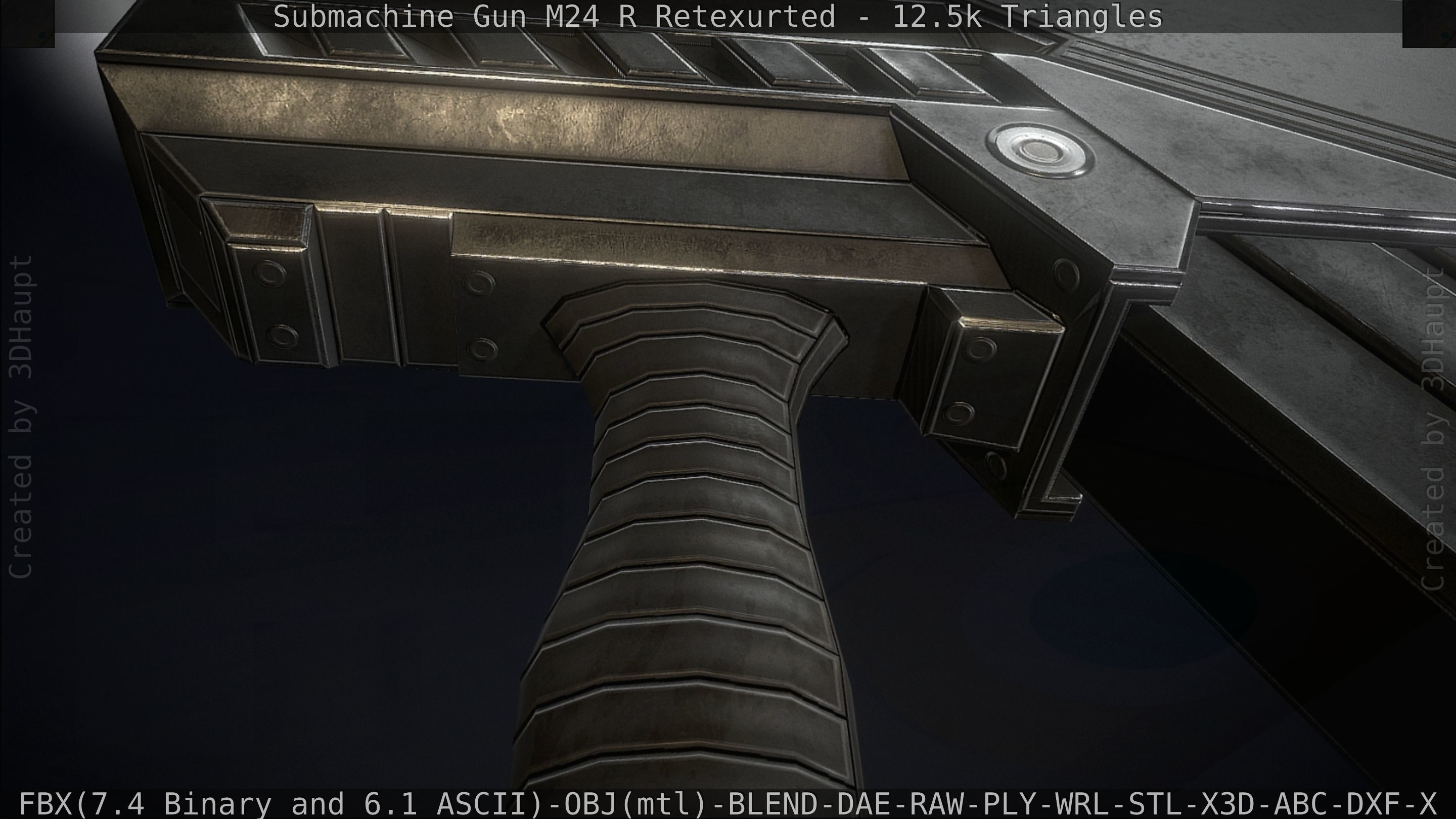 Submachine Gun M24 R Retexurted Low-poly 3D model_70