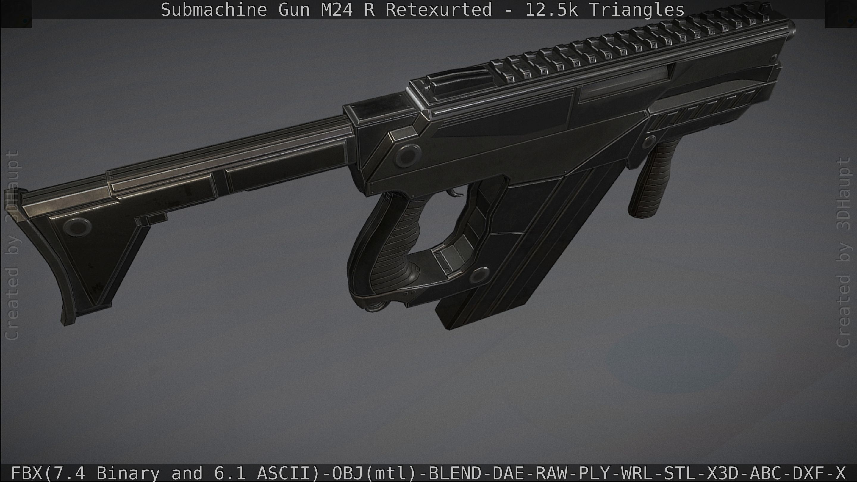 Submachine Gun M24 R Retexurted Low-poly 3D model_110
