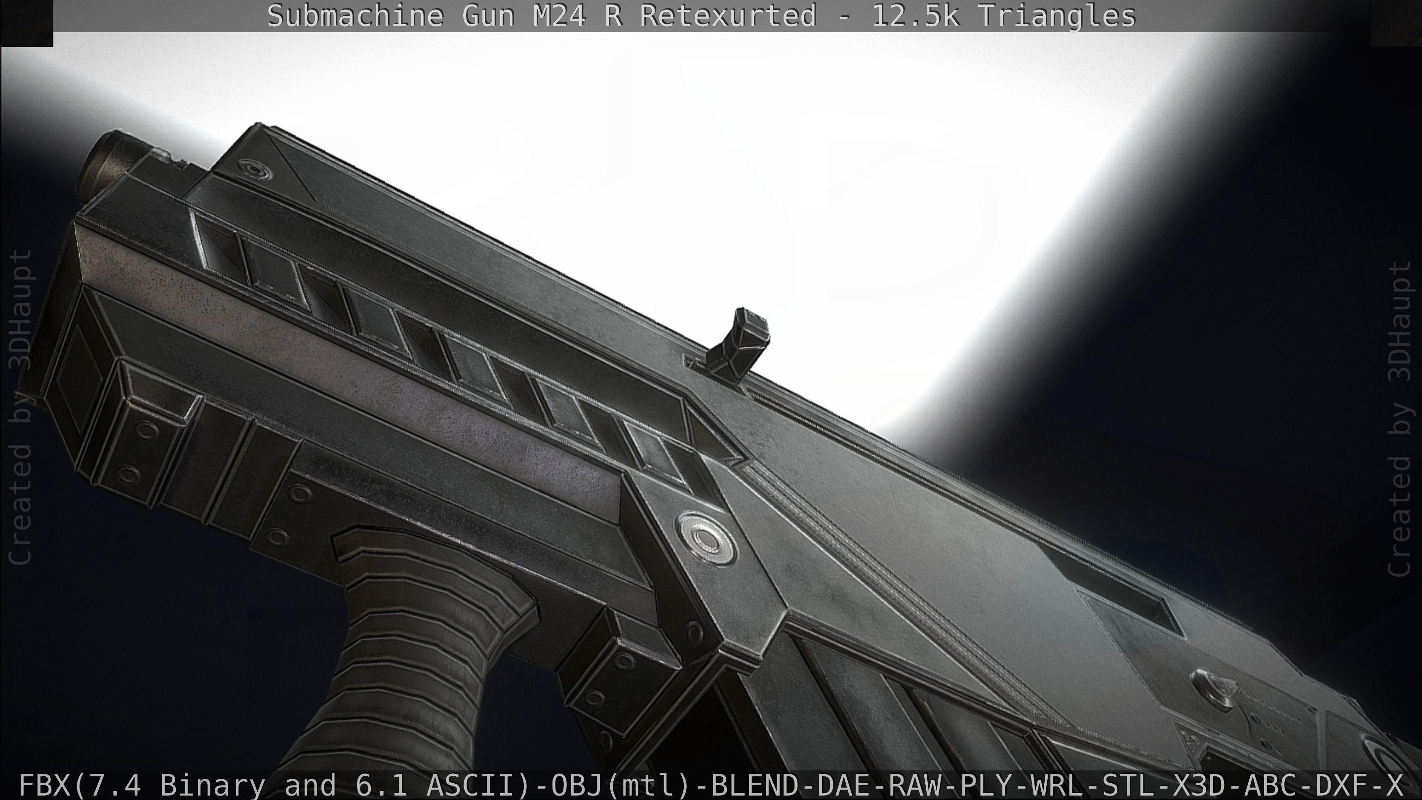 Submachine Gun M24 R Retexurted Low-poly 3D model_68