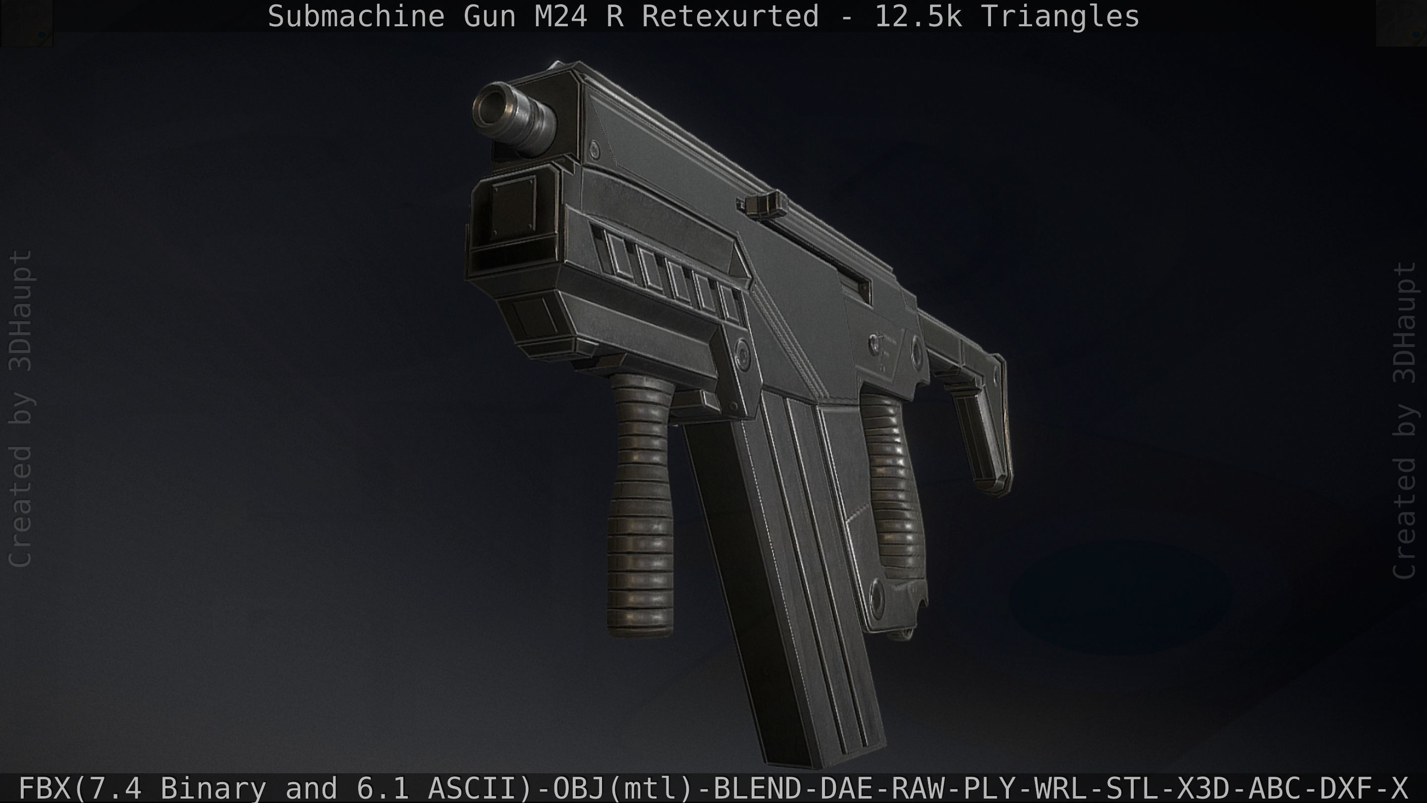 Submachine Gun M24 R Retexurted Low-poly 3D model_13