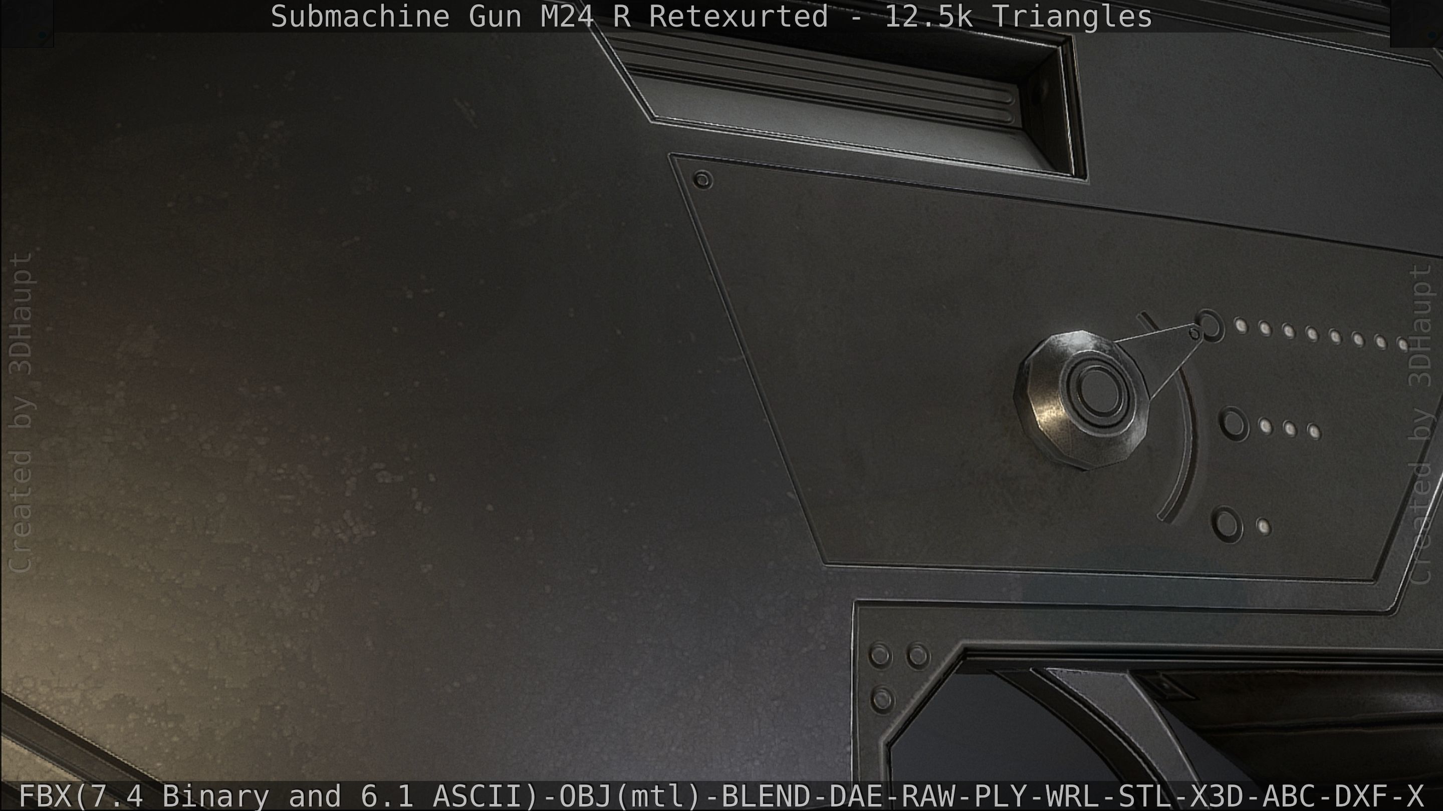 Submachine Gun M24 R Retexurted Low-poly 3D model_83