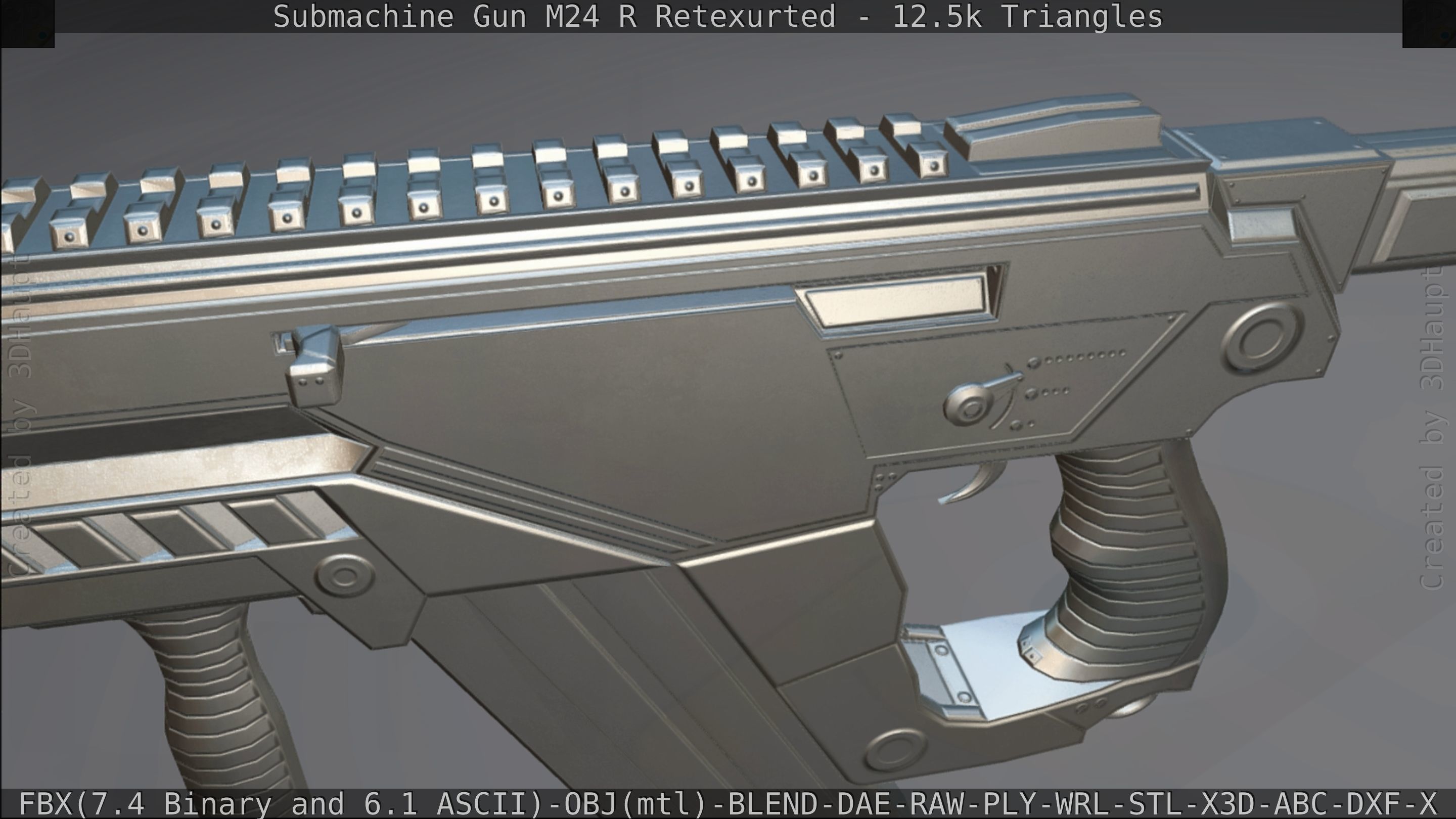 Submachine Gun M24 R Retexurted Low-poly 3D model_412