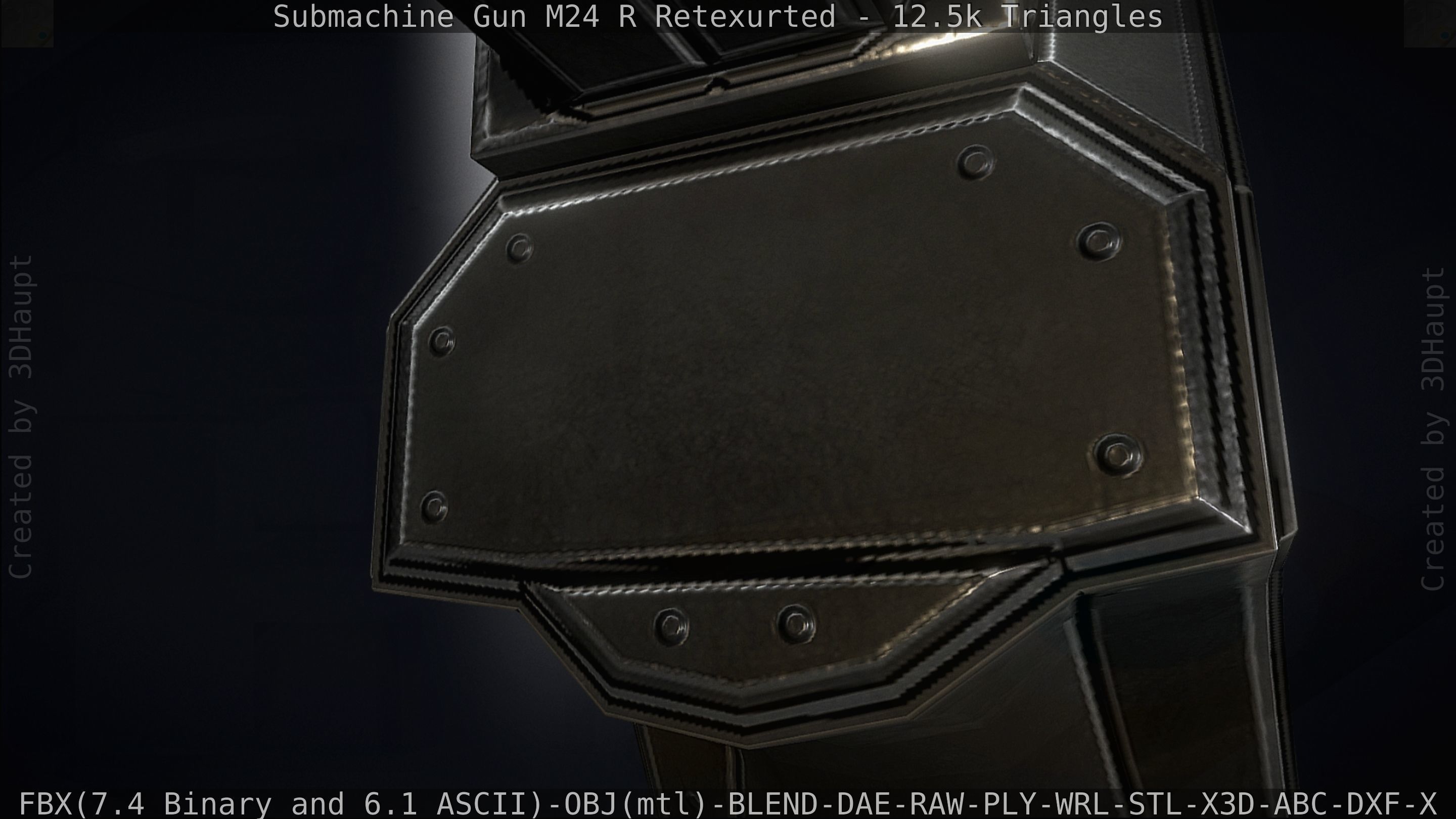 Submachine Gun M24 R Retexurted Low-poly 3D model_139