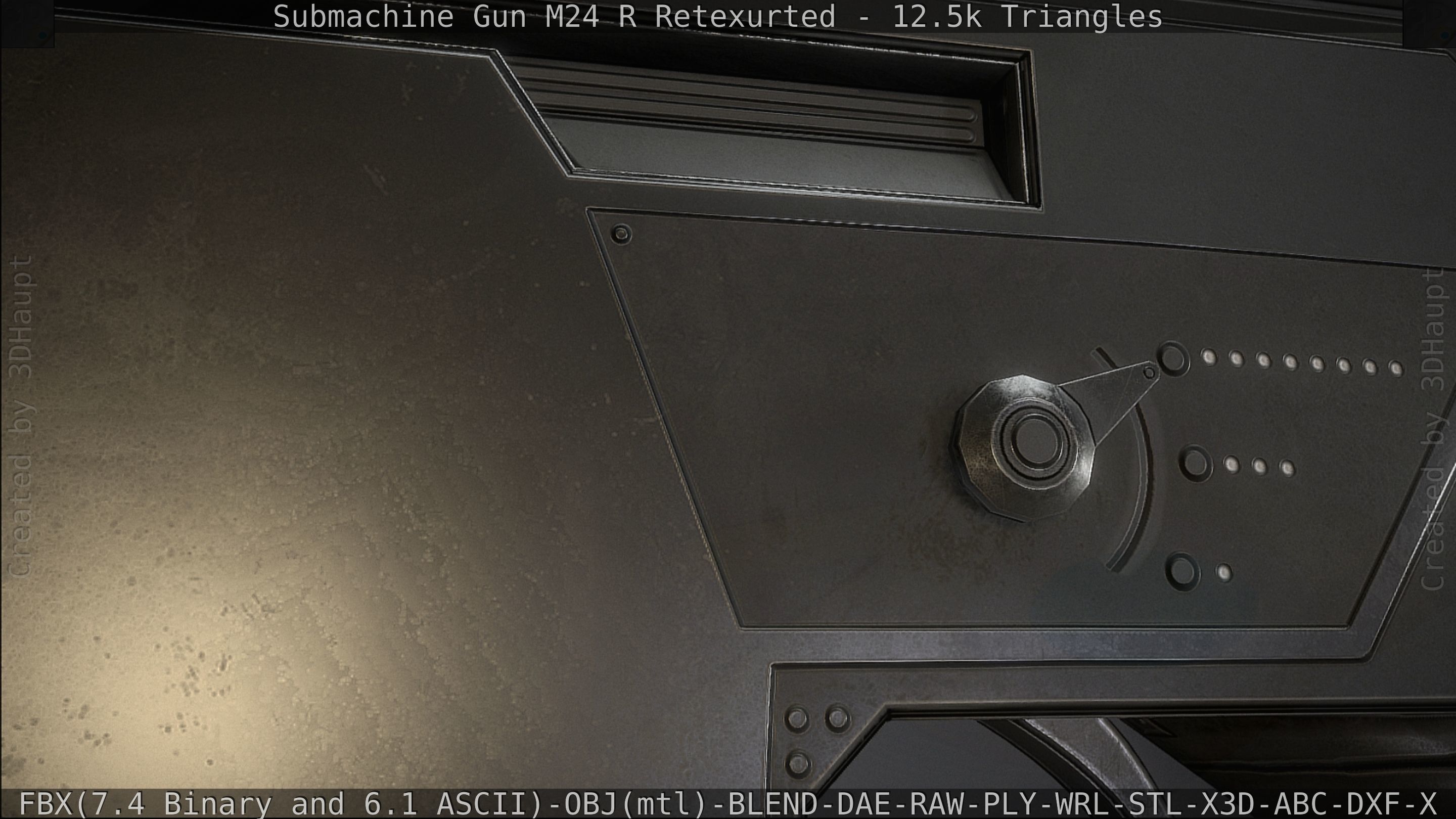 Submachine Gun M24 R Retexurted Low-poly 3D model_82