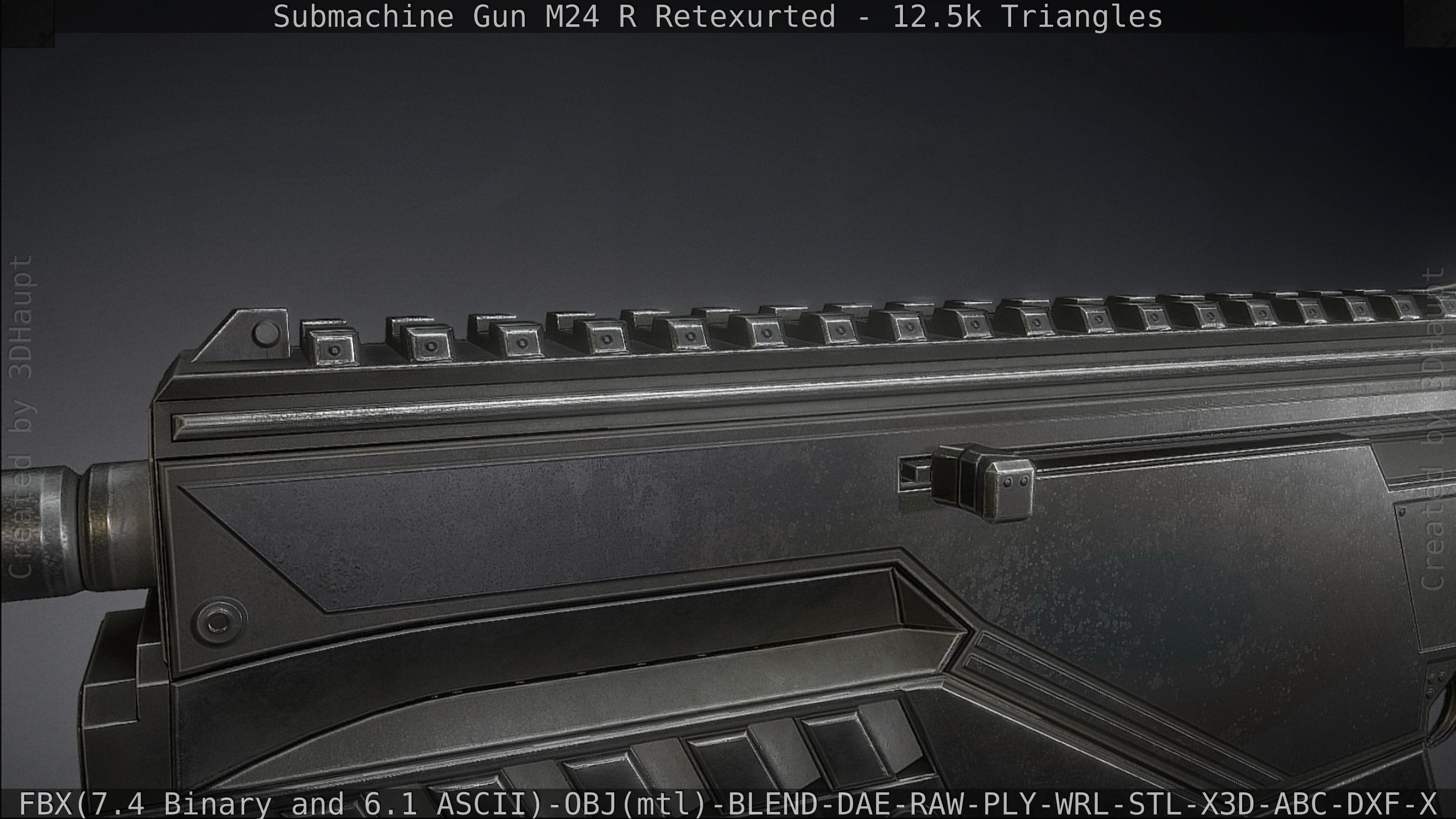 Submachine Gun M24 R Retexurted Low-poly 3D model_50