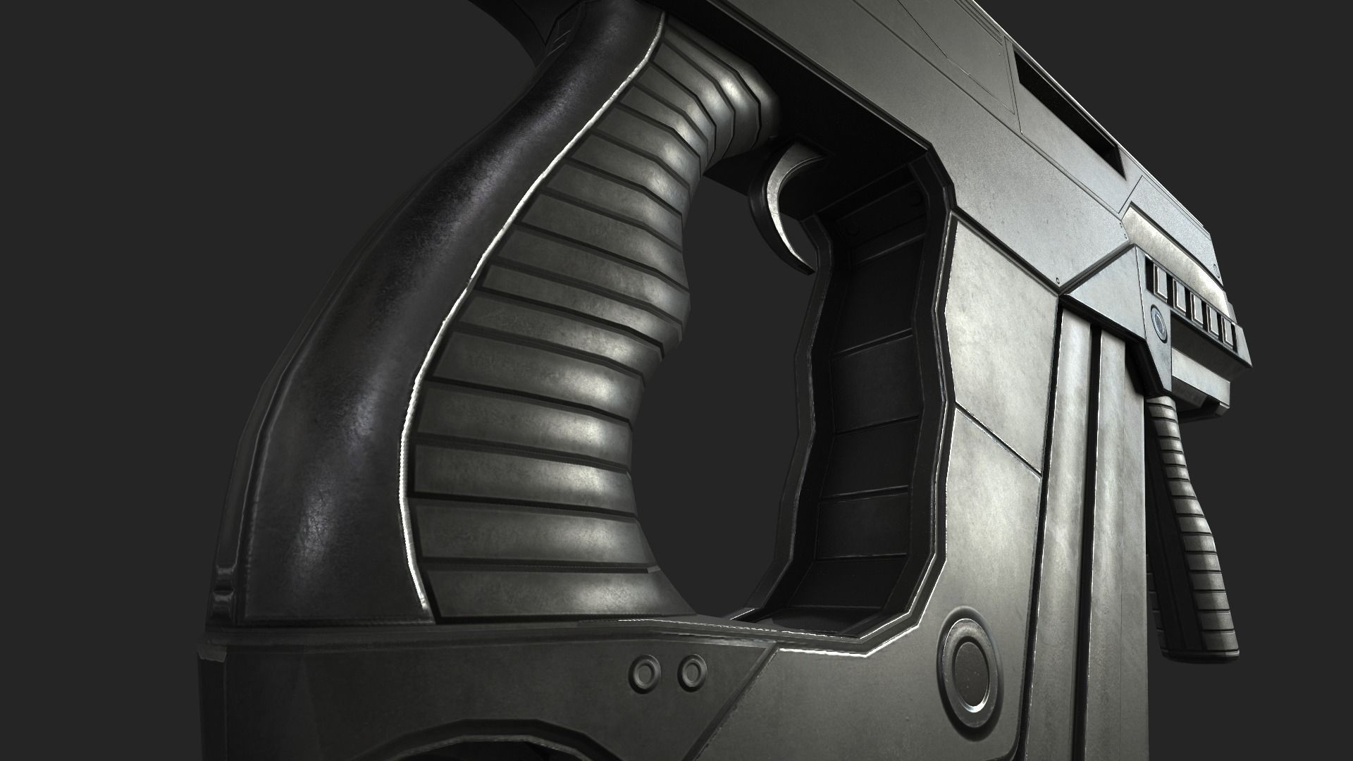 Submachine Gun M24 R Retexurted Low-poly 3D model_9