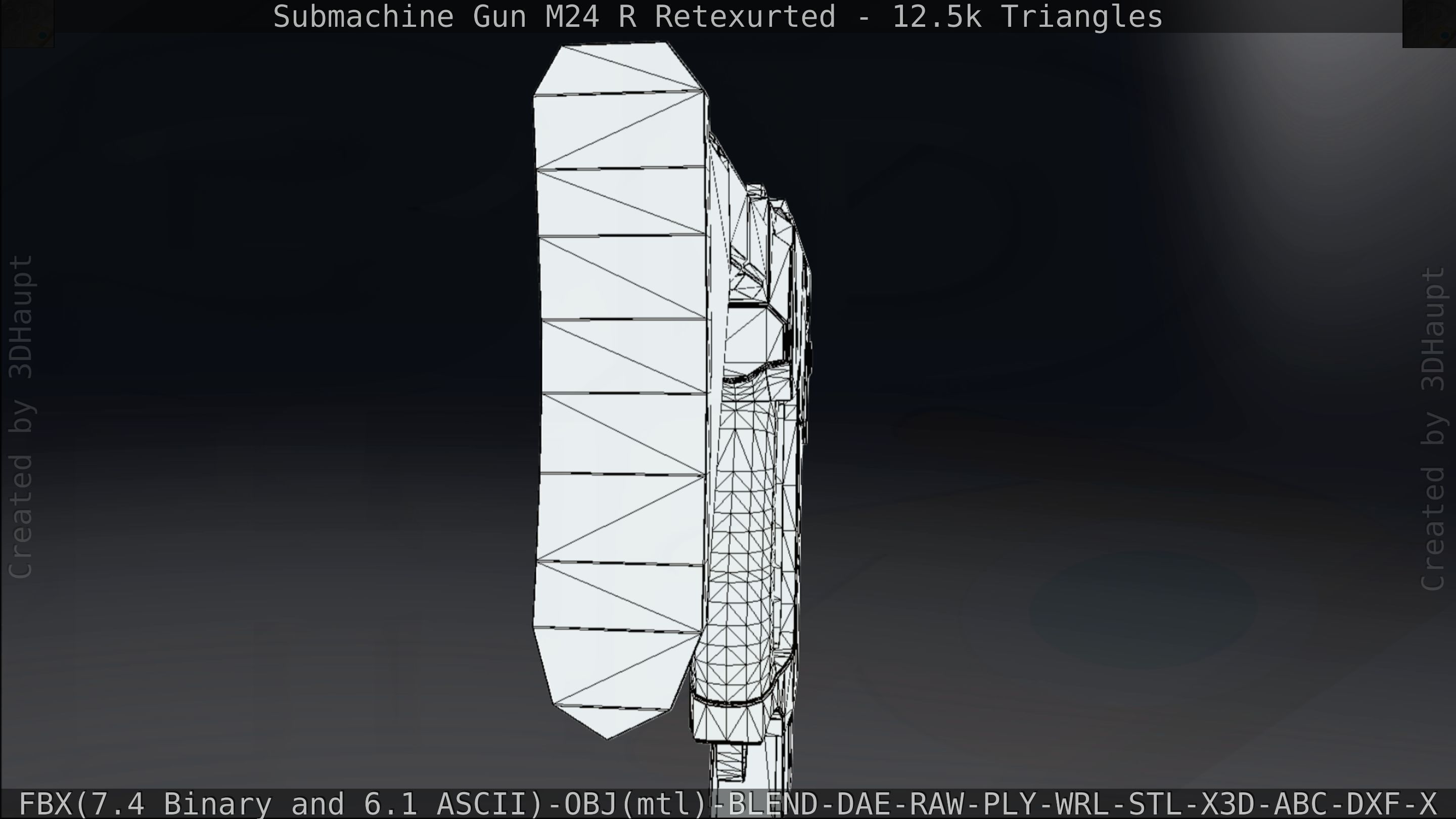 Submachine Gun M24 R Retexurted Low-poly 3D model_229