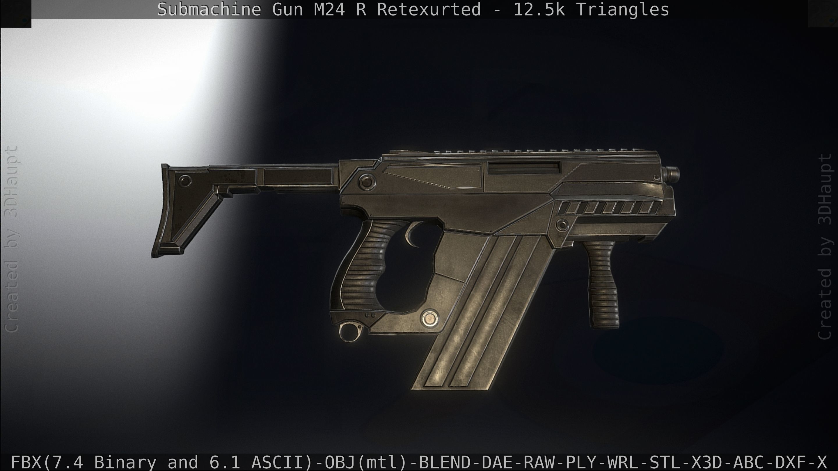 Submachine Gun M24 R Retexurted Low-poly 3D model_117