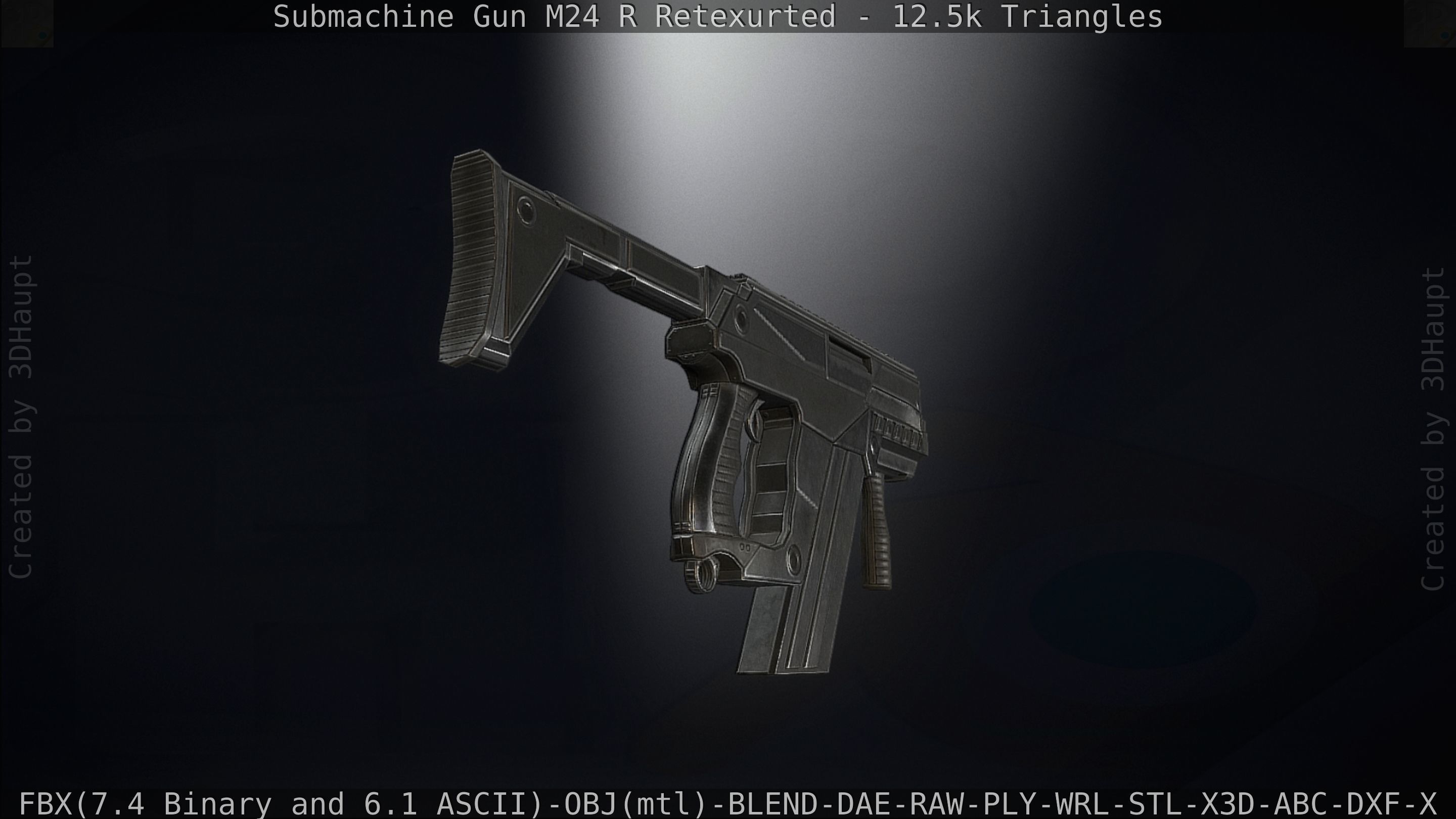Submachine Gun M24 R Retexurted Low-poly 3D model_120