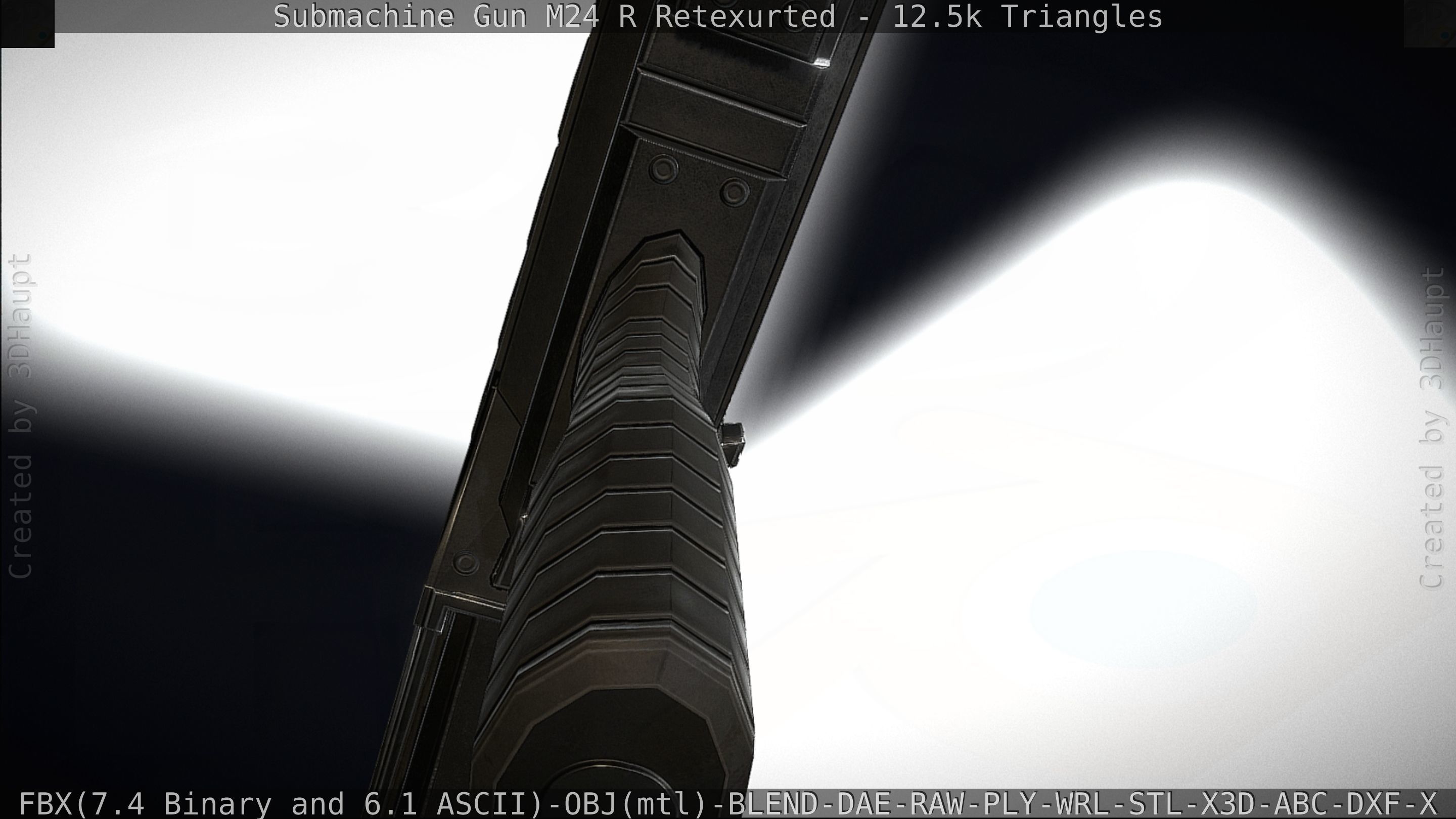 Submachine Gun M24 R Retexurted Low-poly 3D model_65