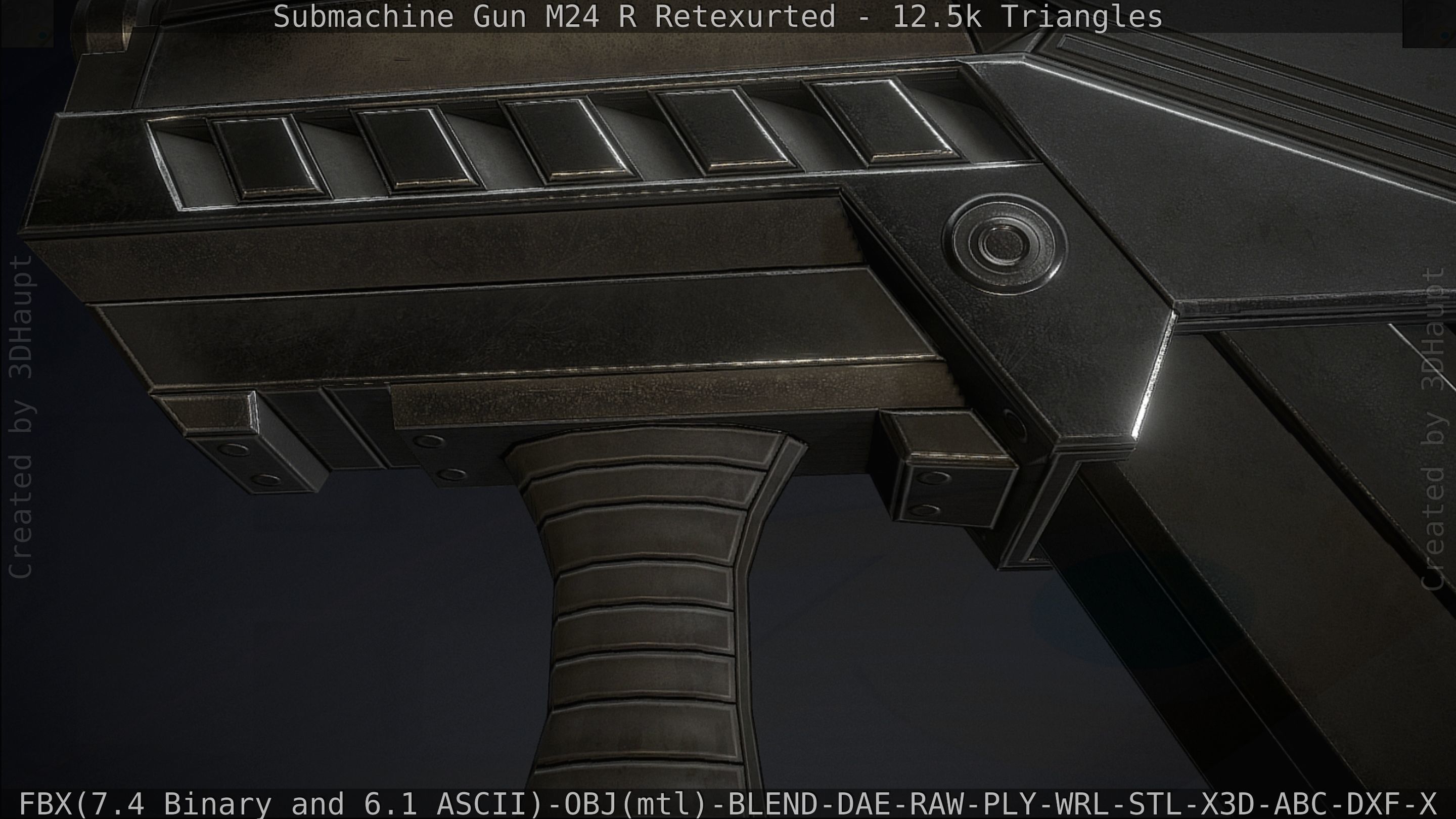 Submachine Gun M24 R Retexurted Low-poly 3D model_73