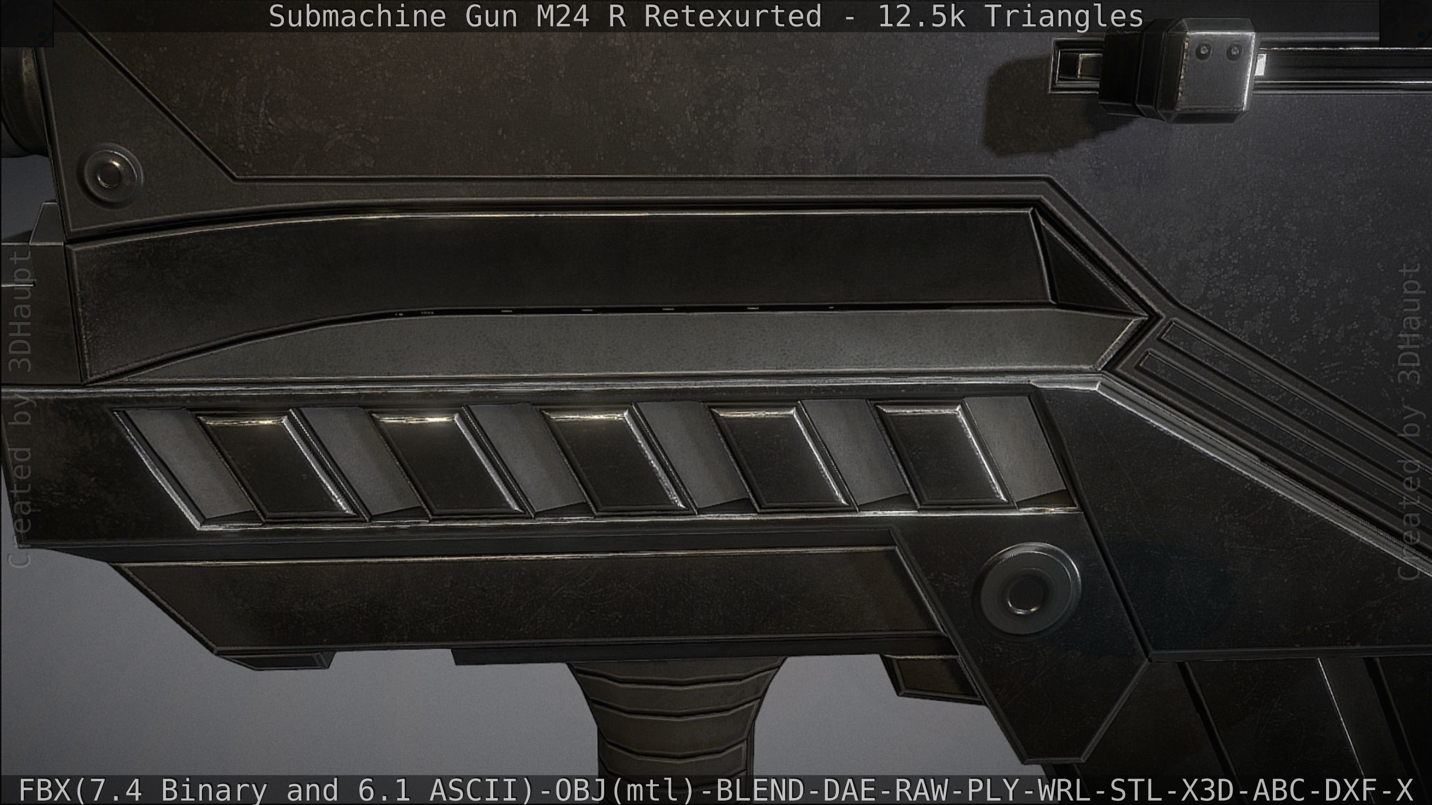 Submachine Gun M24 R Retexurted Low-poly 3D model_74