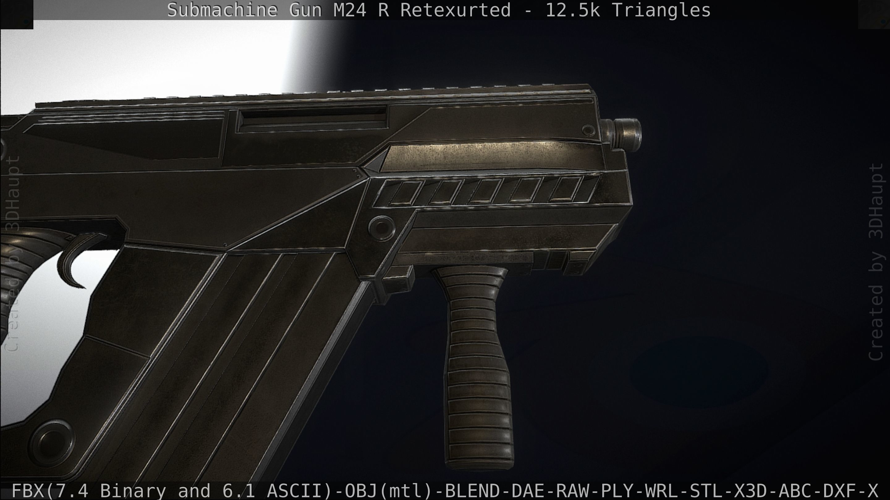 Submachine Gun M24 R Retexurted Low-poly 3D model_152